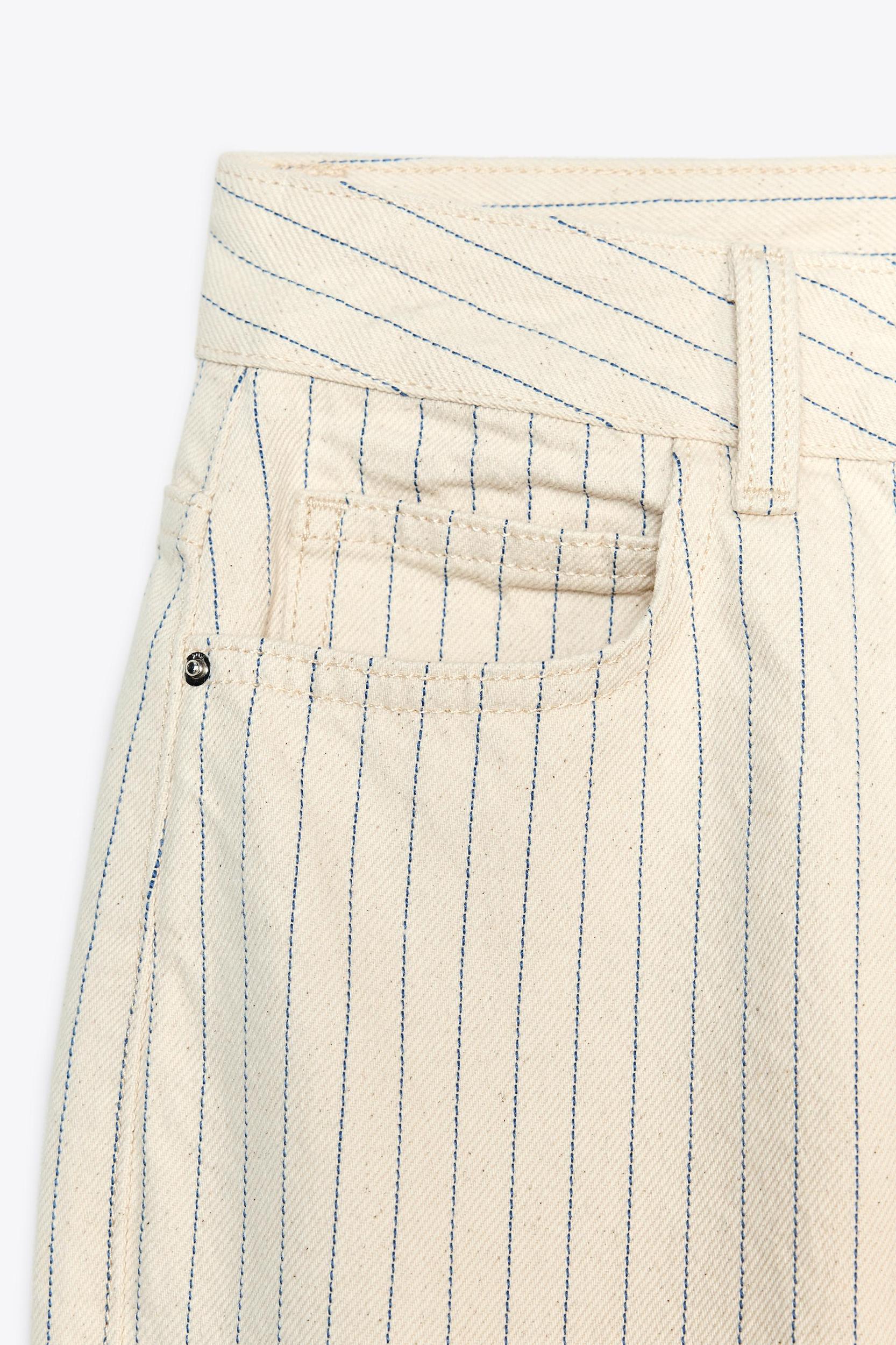 Z1975 STRIPED HIGH-WAIST STRAIGHT FULL-LENGTH JEANS Product Image