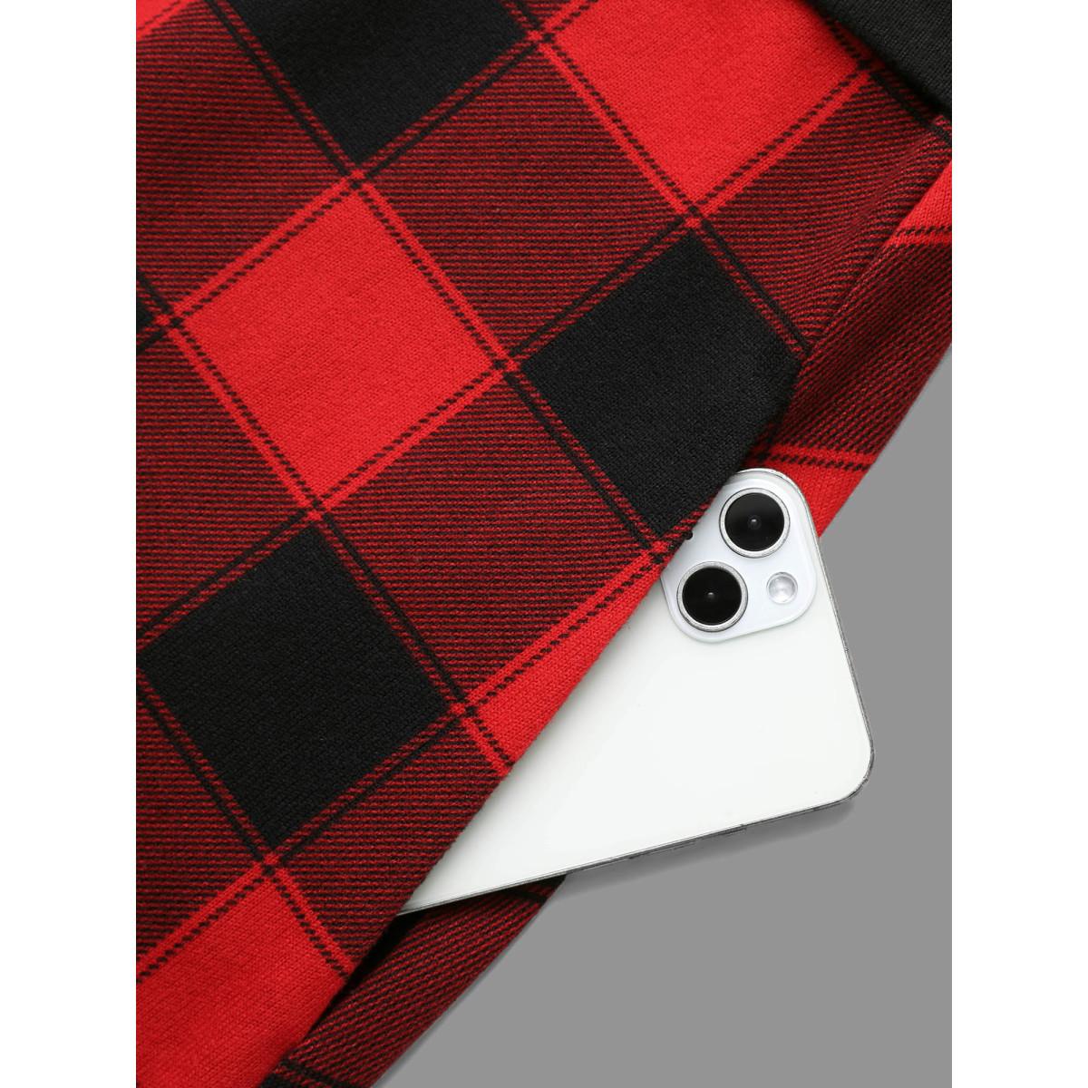 Plus Size Vest Design Fit-and-Flare Midi Dress Crimson Women Elegant Patchwork Party Curvy Bloomchic 18-20/2X Product Image