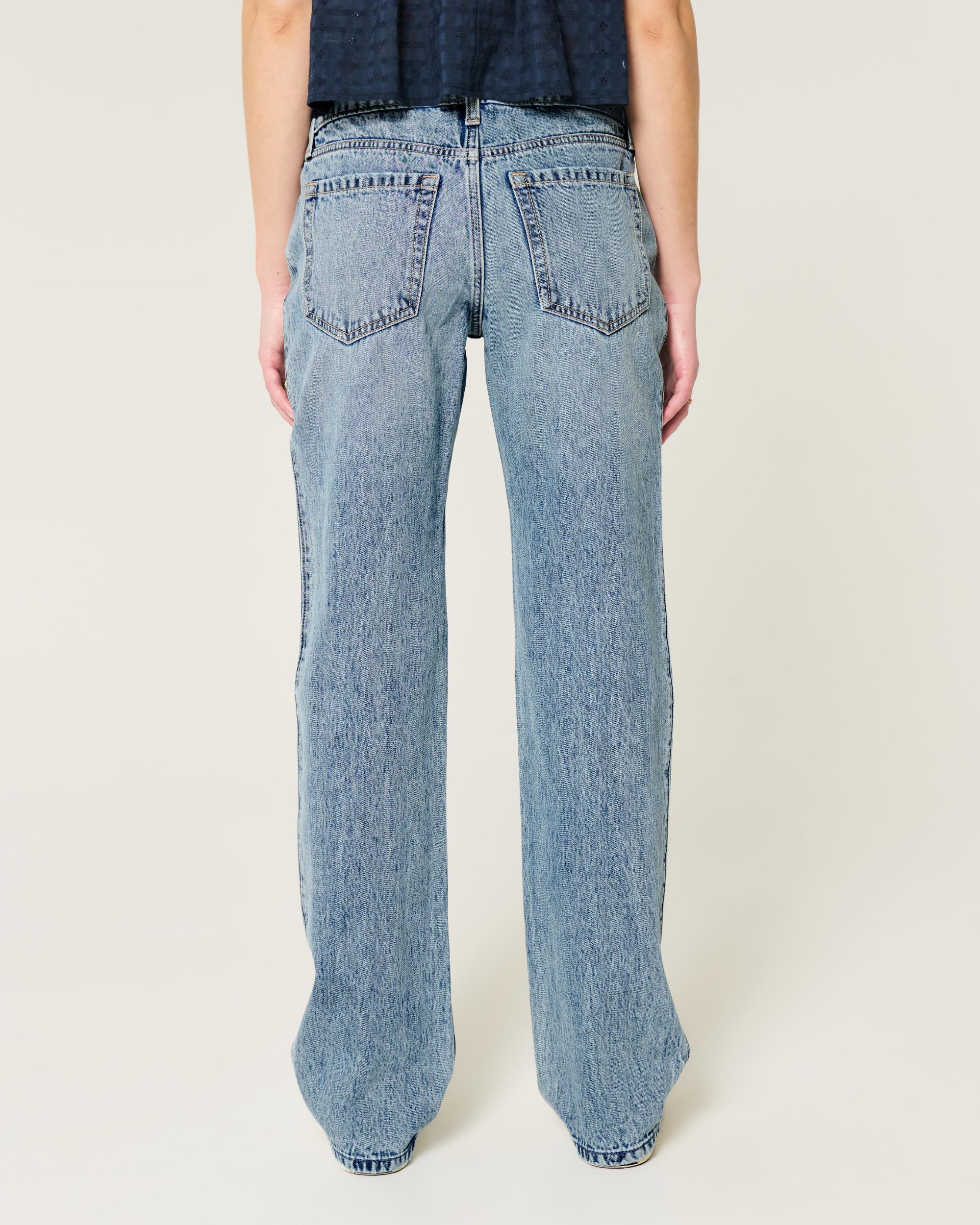 Low-Rise Medium Wash Loose Jeans Product Image
