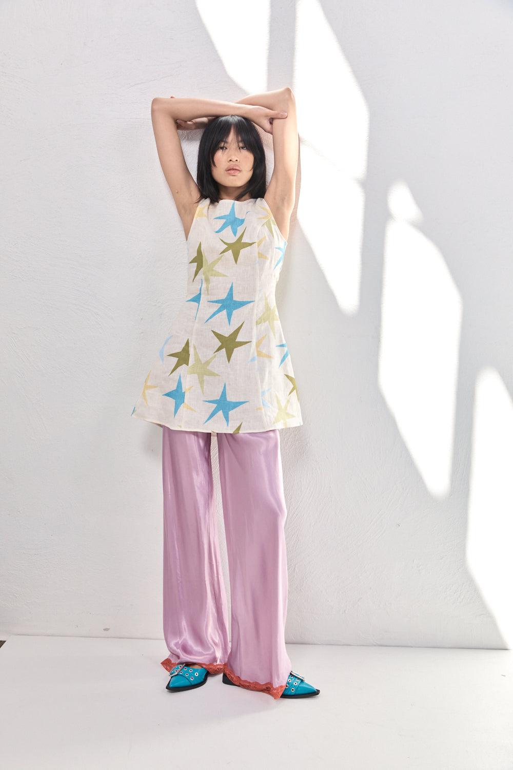 Esther Linen Mini Dress Star Product Image