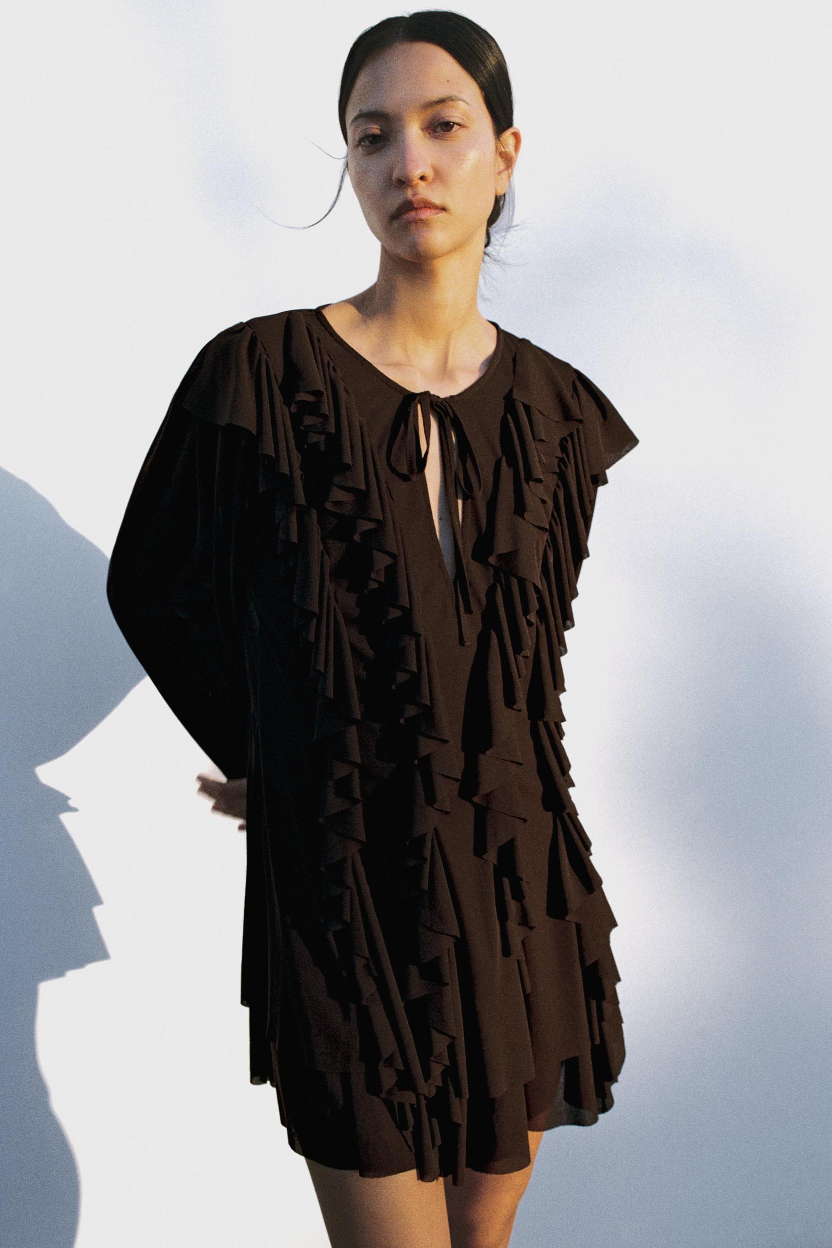 SHORT RUFFLED DRESS Product Image