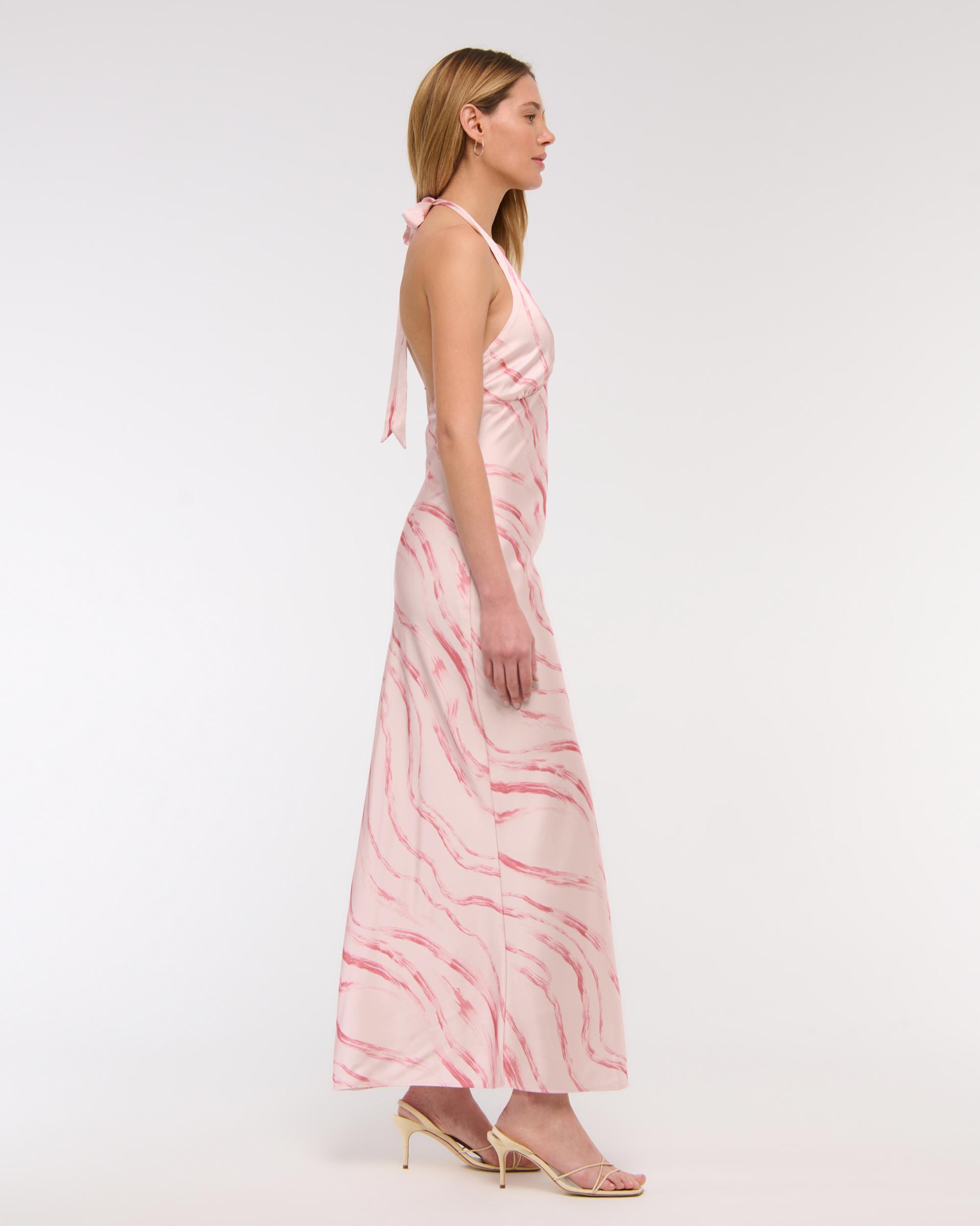 The A&F Julia Slip Halter Maxi Dress Product Image