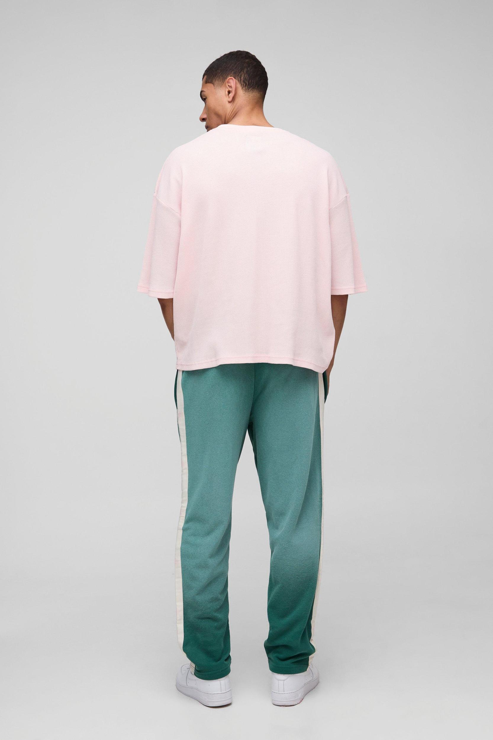 Oversized Boxy Waffle Washed T-Shirt & Jogger Set | boohooMAN USA Product Image