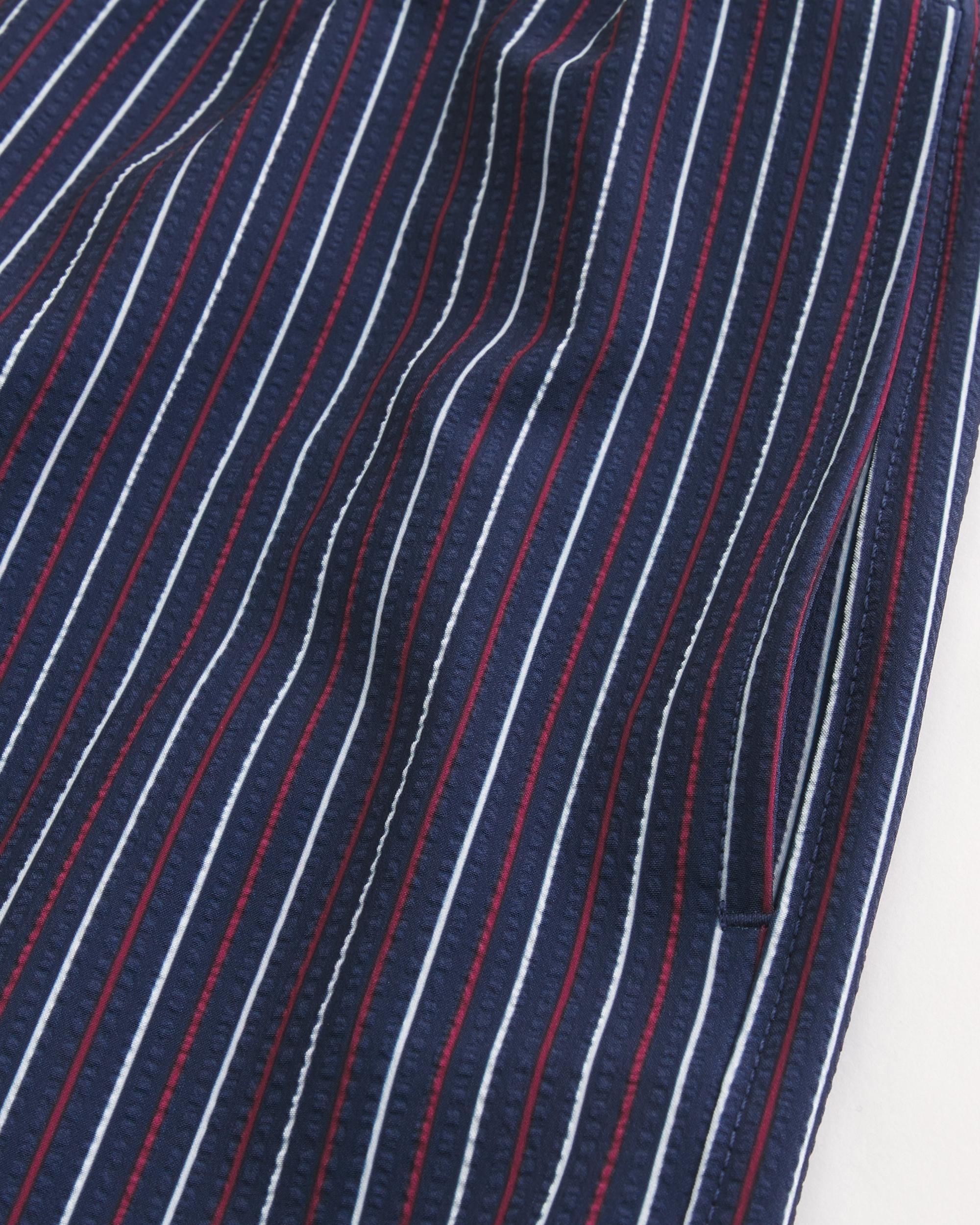 Mid-Thigh Seersucker Volley Swim Trunks Product Image