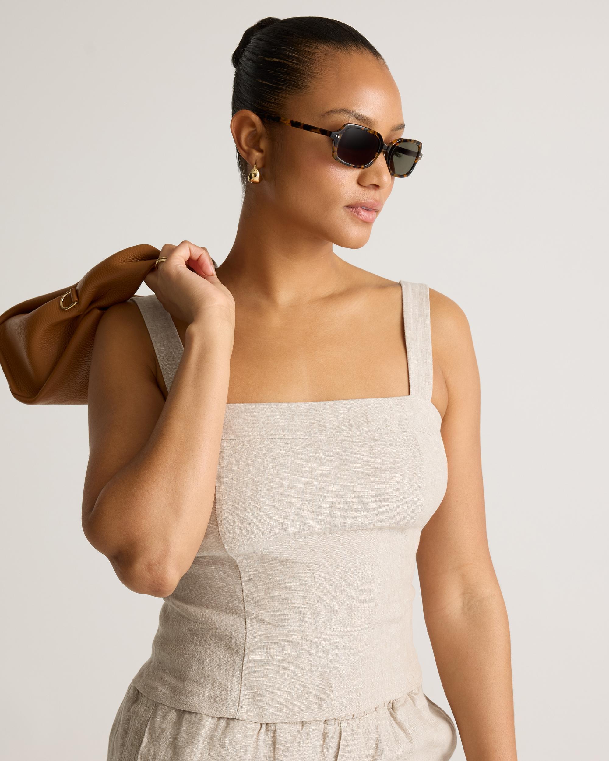 Quince | Women's 100% European Linen Fitted Tank Top Size XS Product Image
