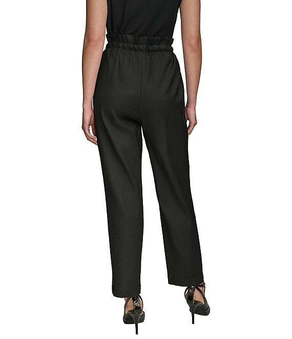 Donna Karan Linen Pleated Paperbag Pants Product Image