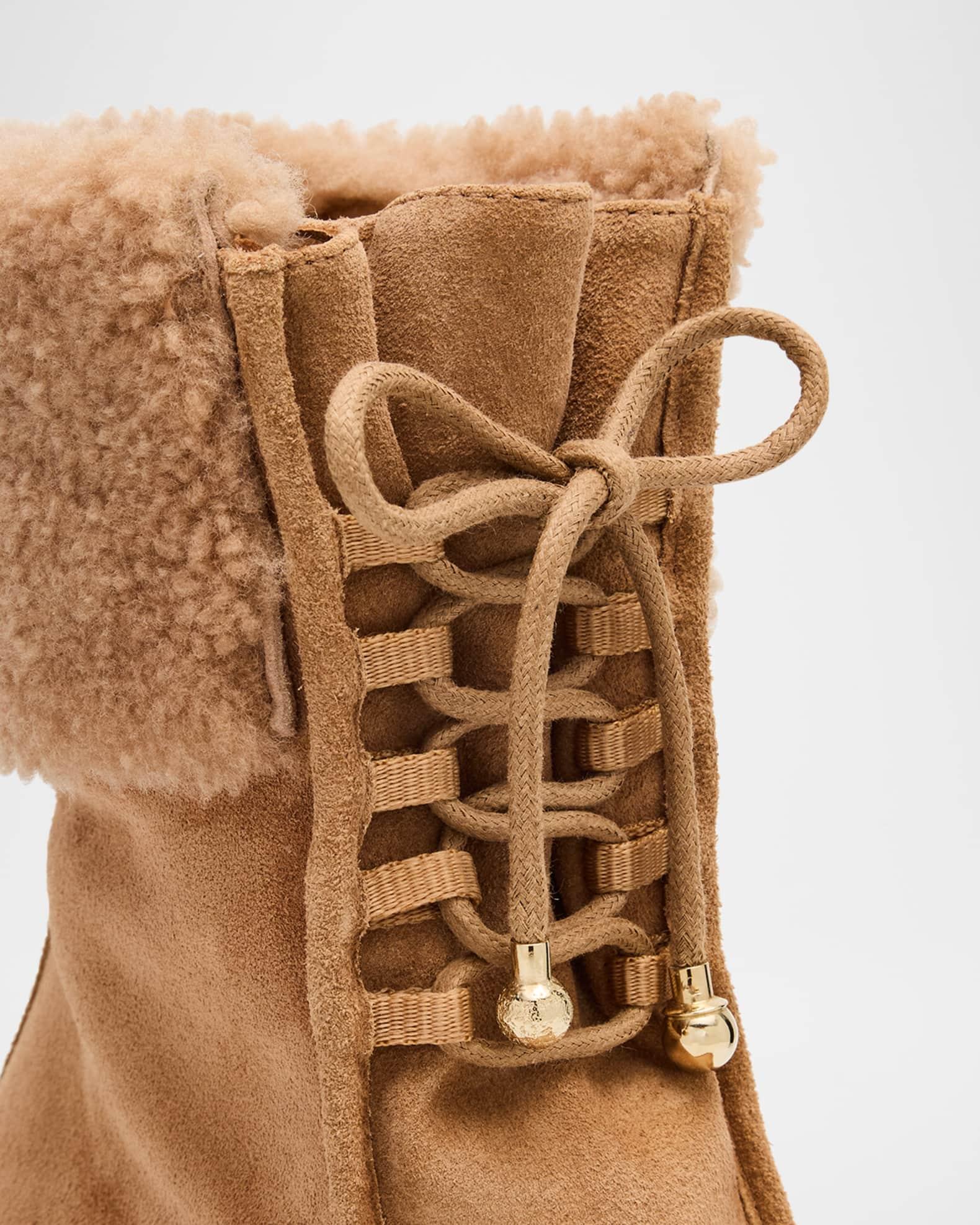 Hali 60 Suede Shearling-Collar Ankle Boots Product Image