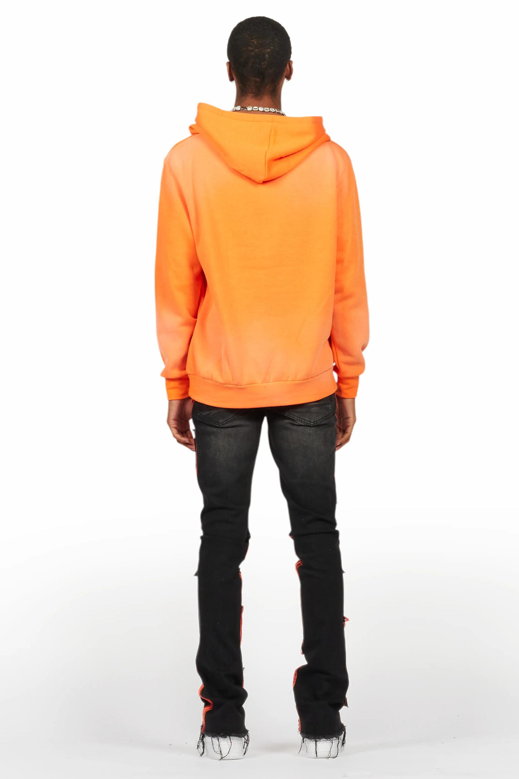 Valko Black/Orange Roller Paint Stacked Flare Jean Male Product Image