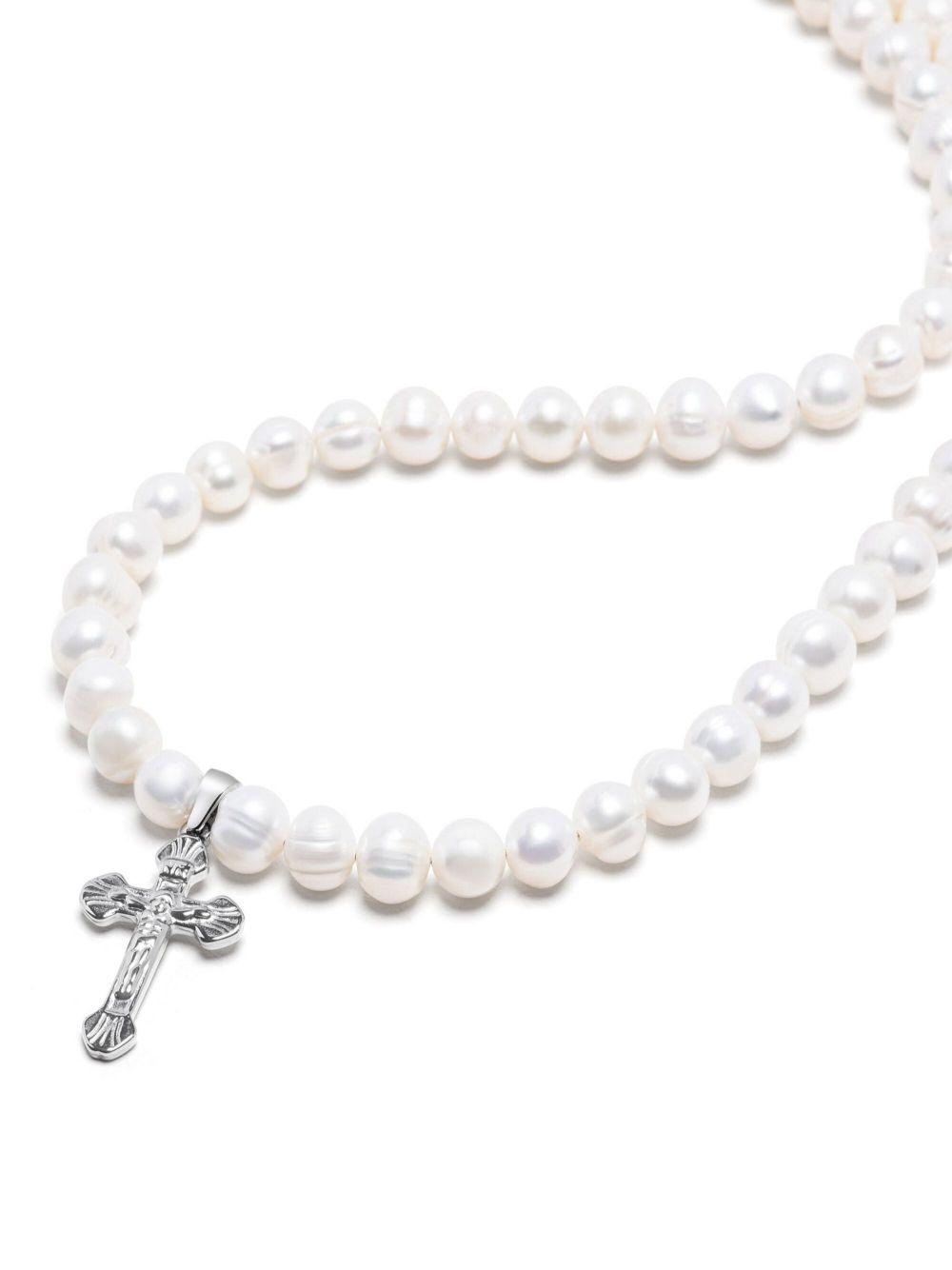 cross-pendant pearl necklace Product Image
