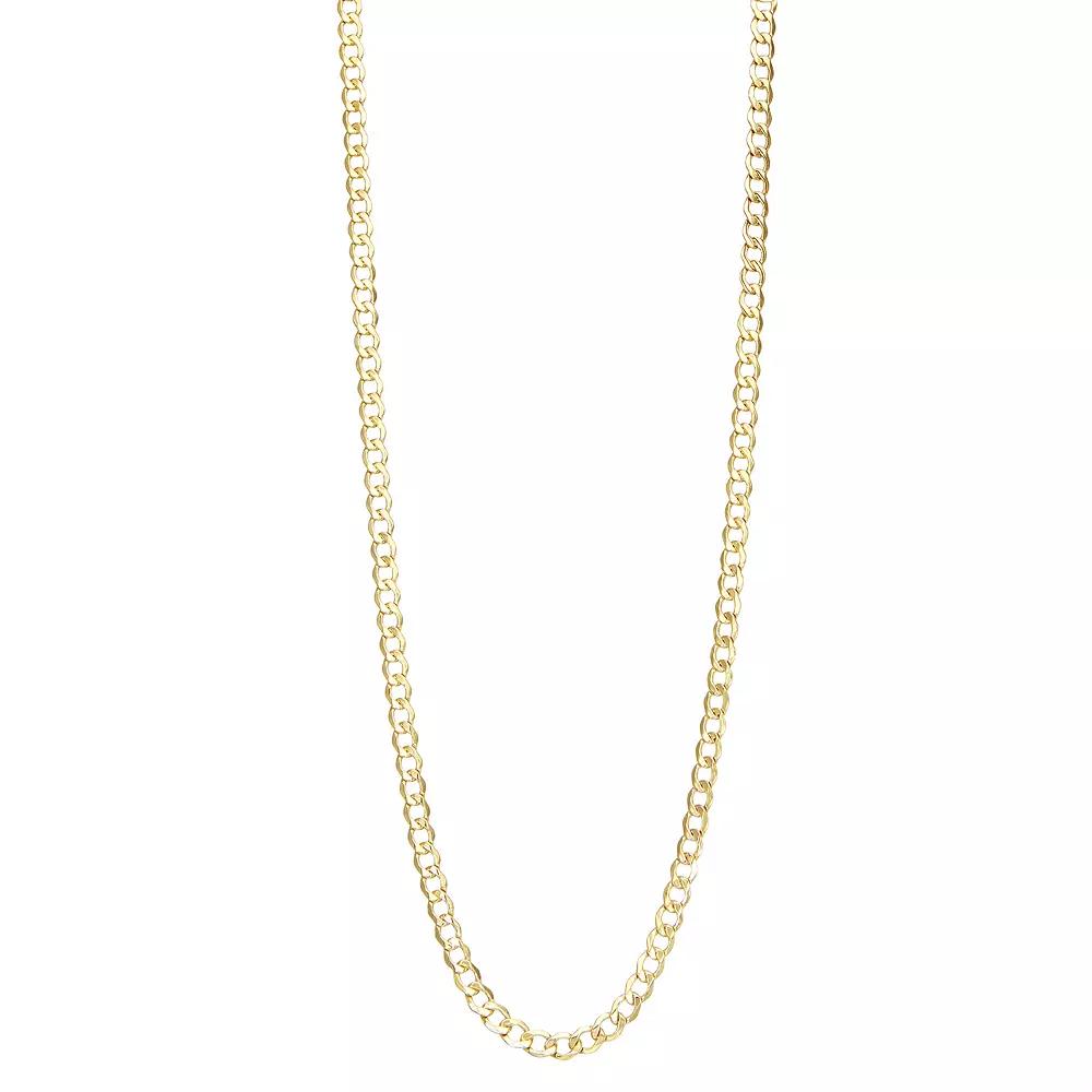 Jordan Blue Mens 10k Gold 4.4 mm Curb Chain Necklace Product Image