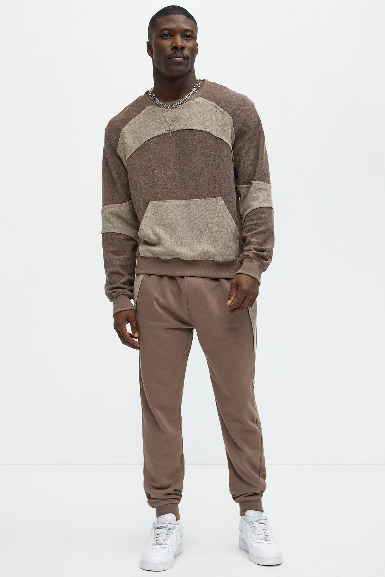 Tone Down Crew Neck Sweatshirt - Brown Product Image