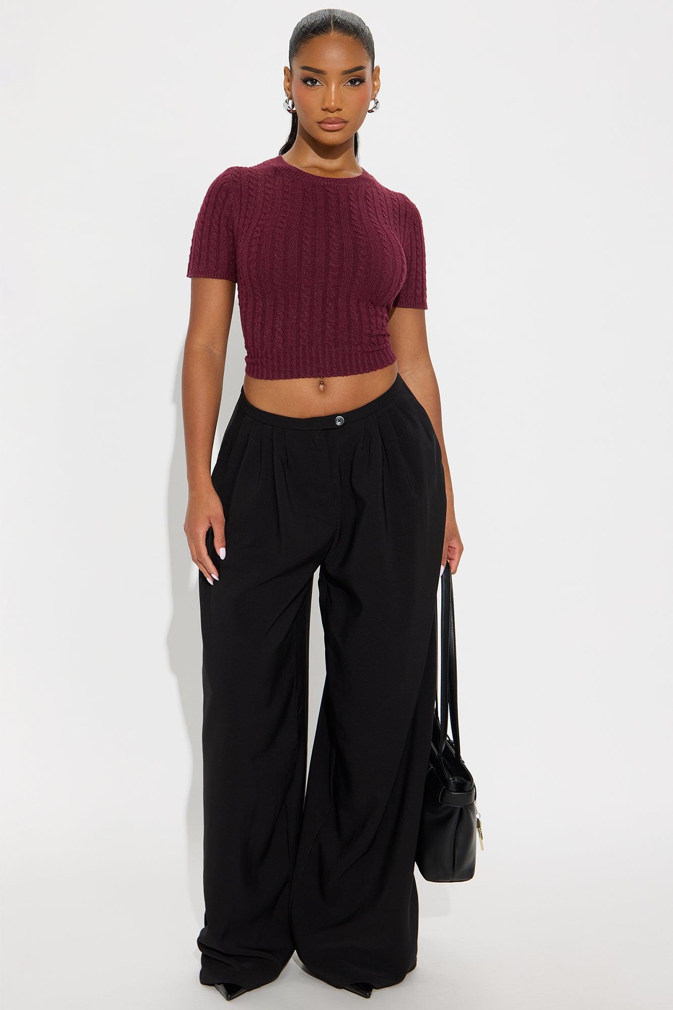 Toasty Plated Pullover Sweater - Burgundy Female Product Image