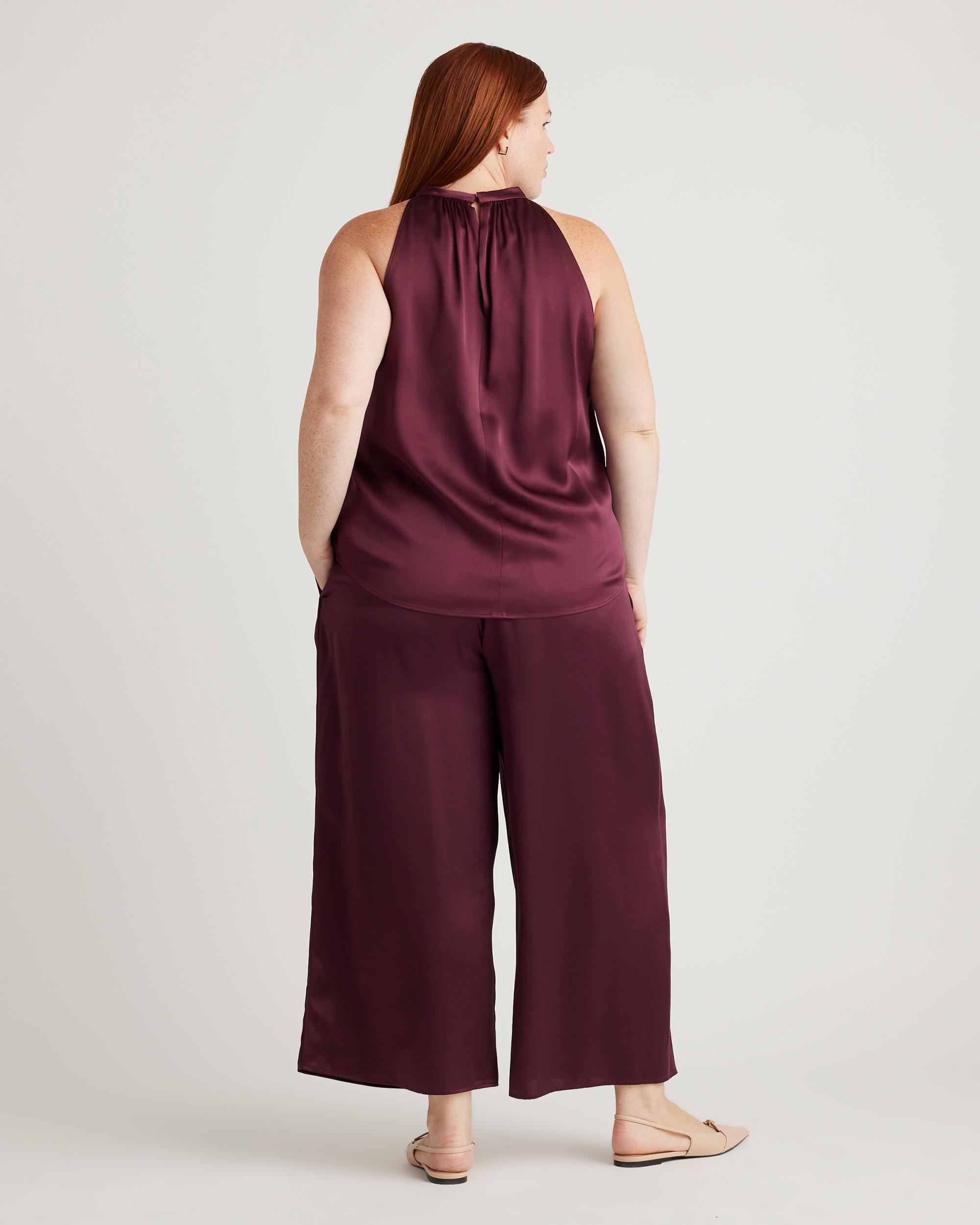 Quince | Women's Cropped Wide Leg Pants Mulberry Silk Product Image