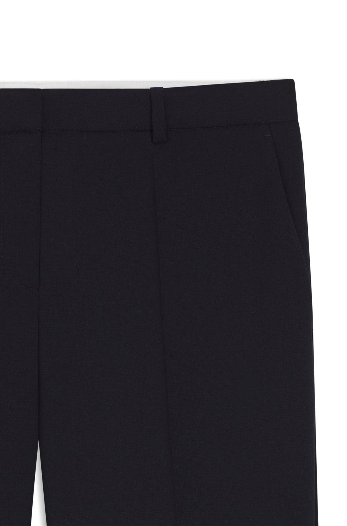 BOSS - Straight-leg business pants in virgin wool - Dark Blue Product Image