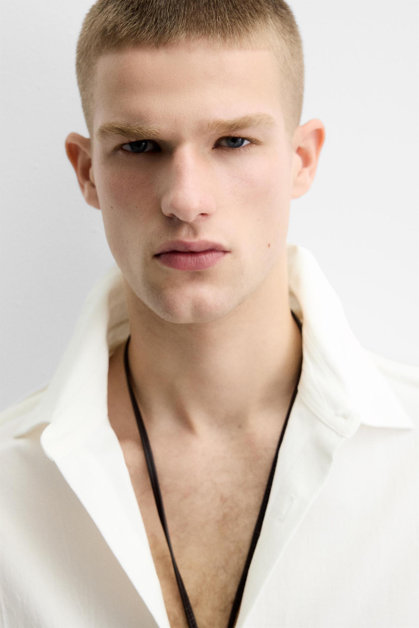 TEXTURED WEAVE SHIRT WITH PIPING Product Image