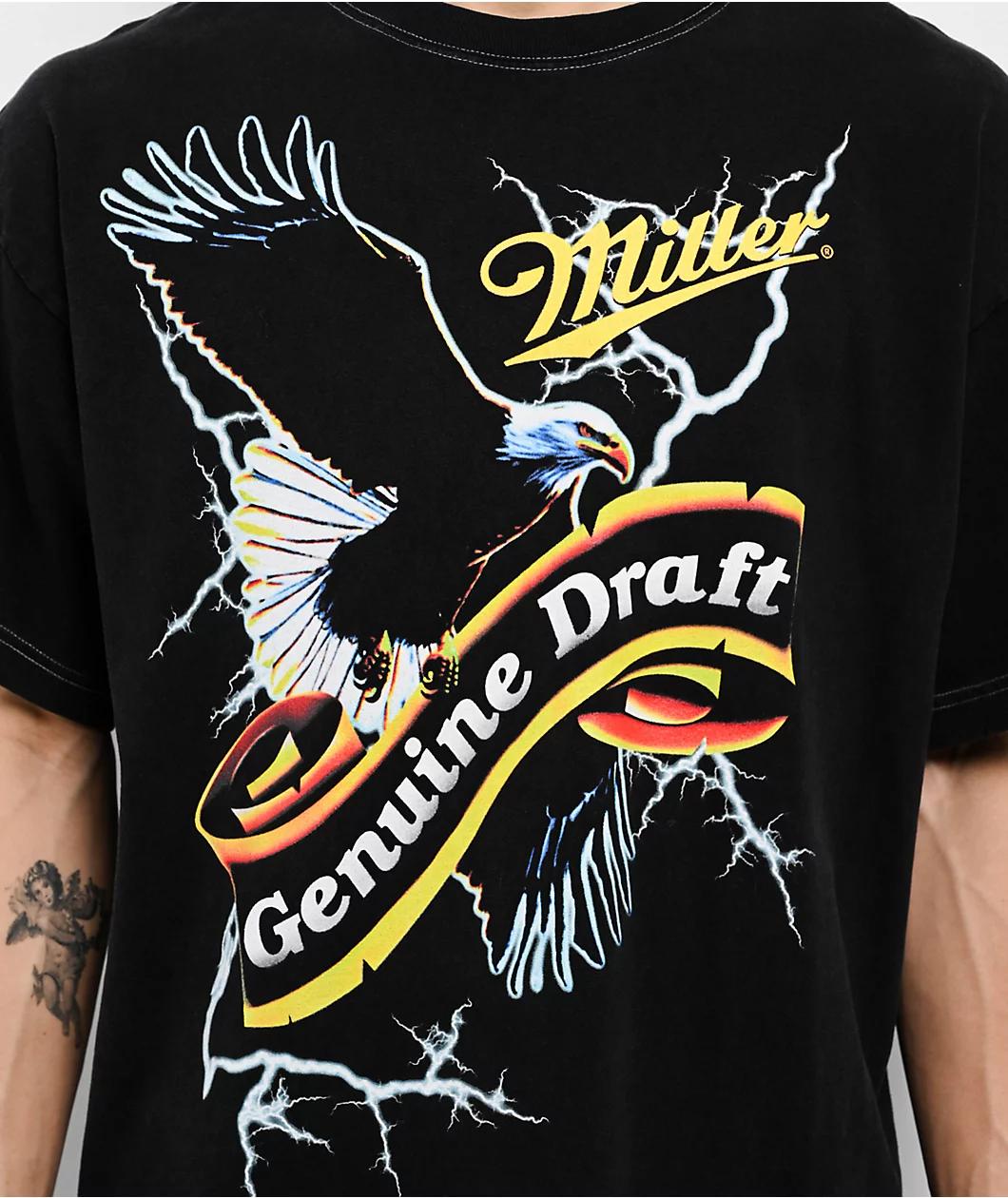 Miller Genuine Draft Eagle Black T-Shirt Product Image