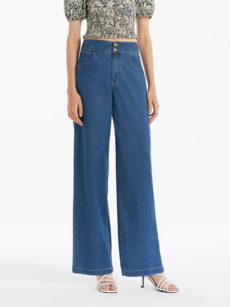 Denim Straight High-Waisted Women Jeans Product Image