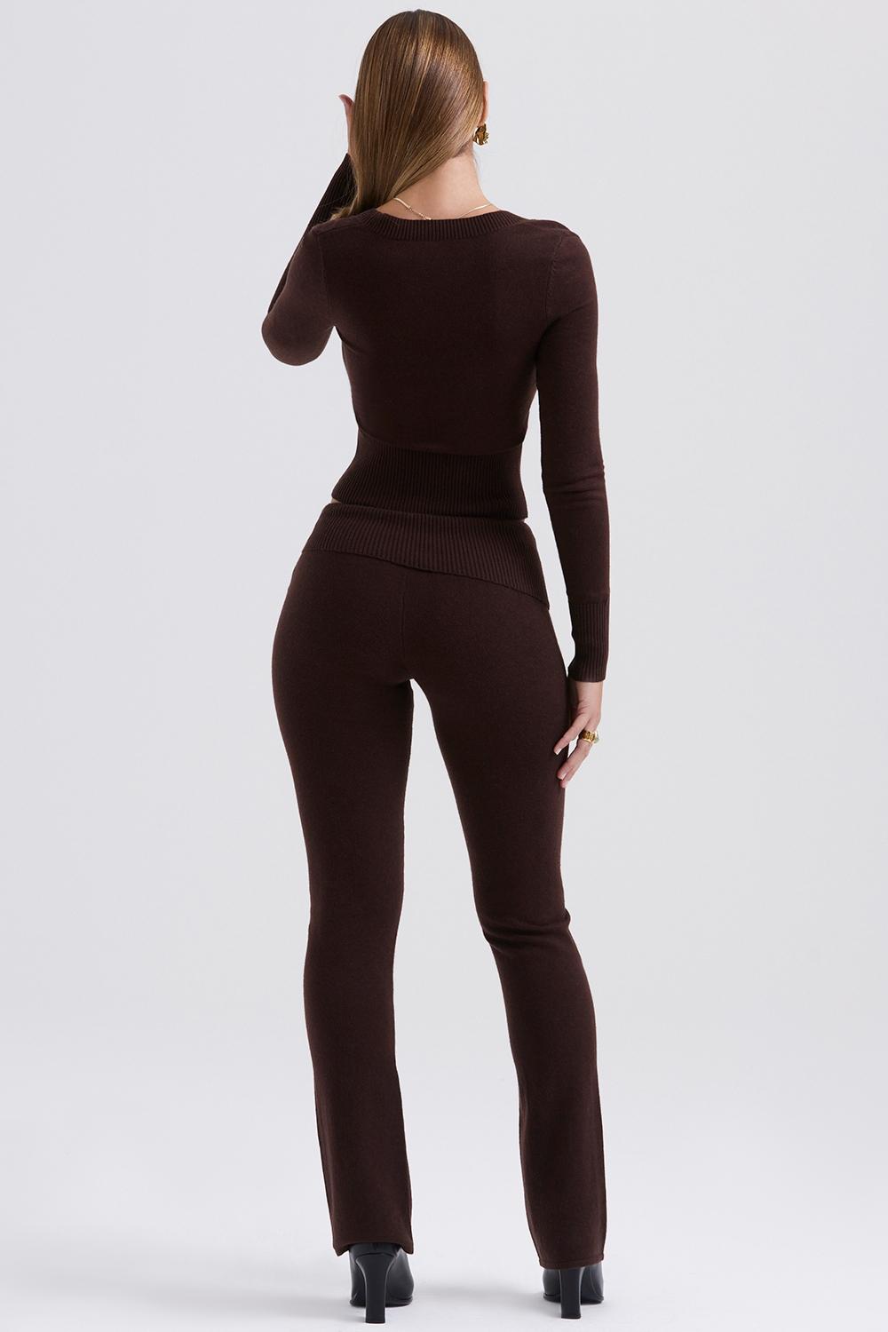 Ama  chocolate cashmere blend trousers - sale Product Image