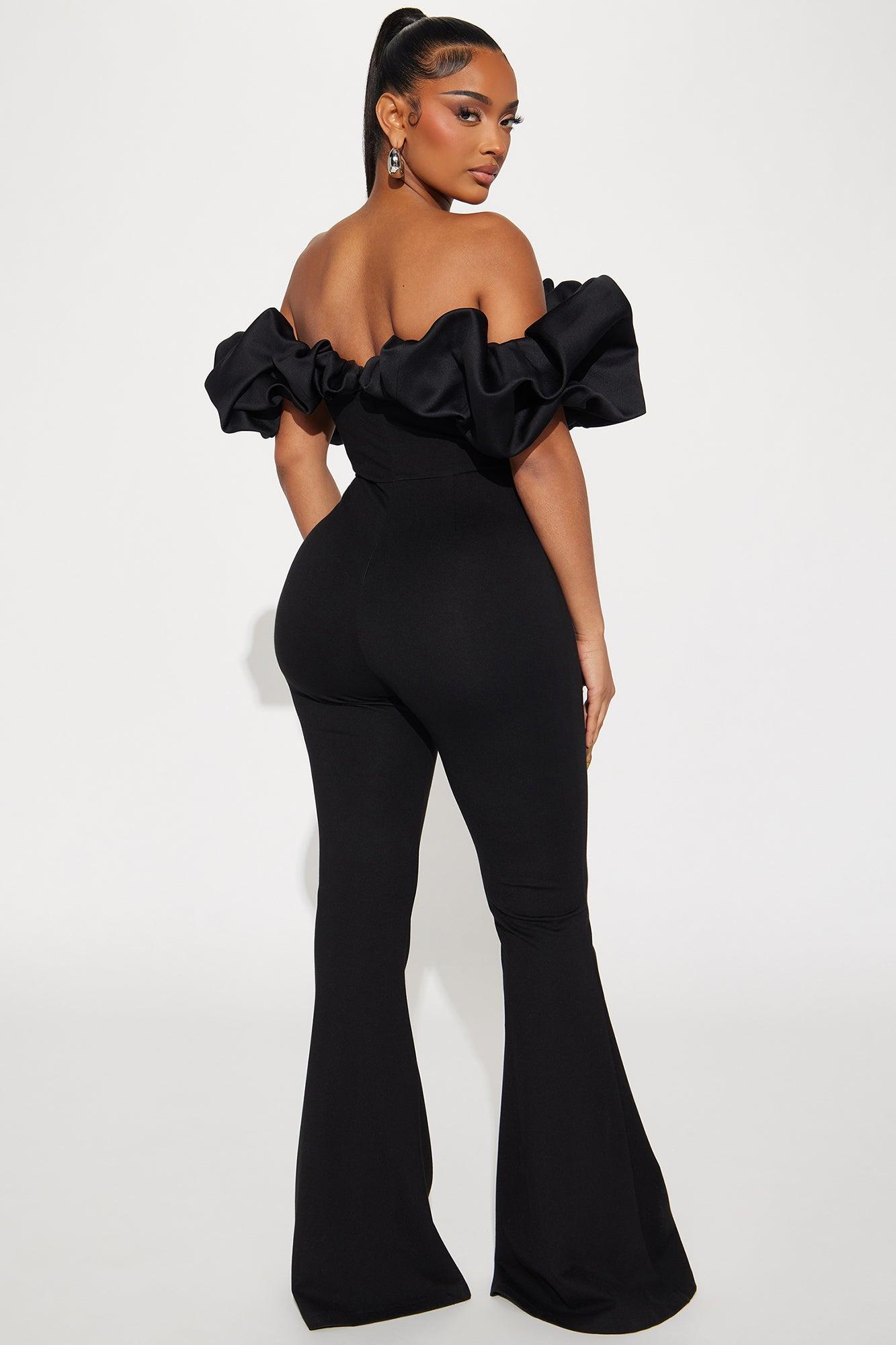 Ruffle Affair Jumpsuit - Black Product Image