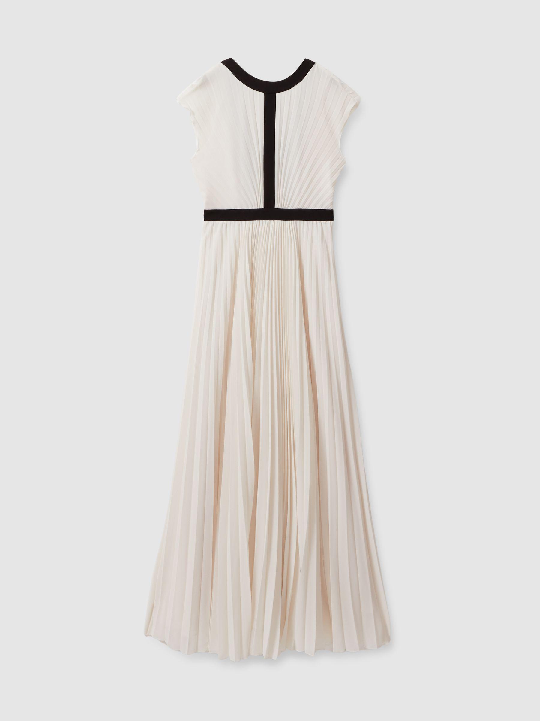 Pleated Maxi Dress in White Product Image