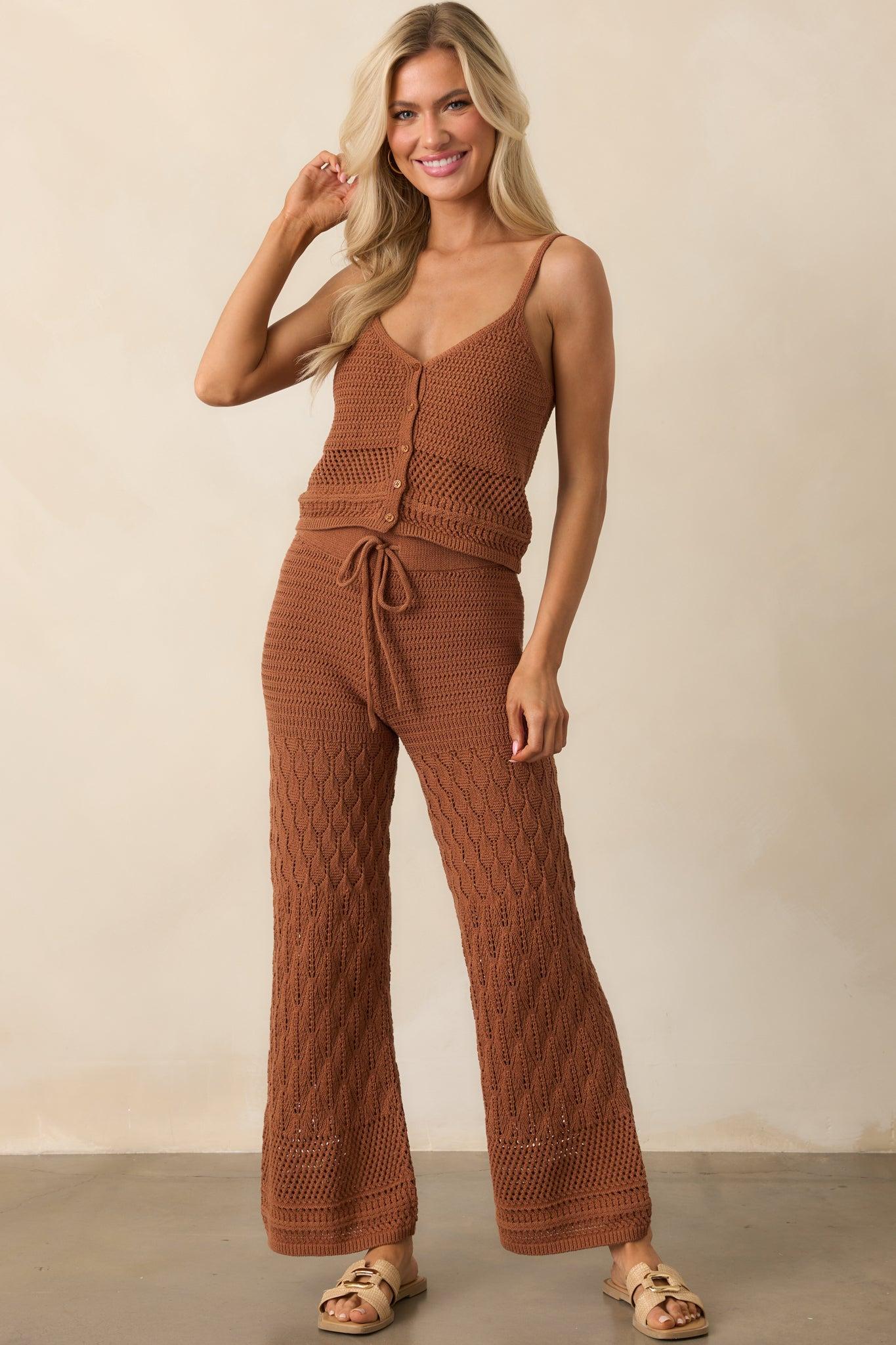 Z Supply Brown Adia Crochet Pants Product Image