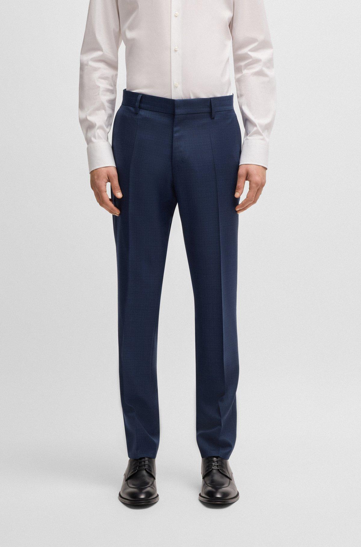 Slim-fit suit in patterned wool Product Image