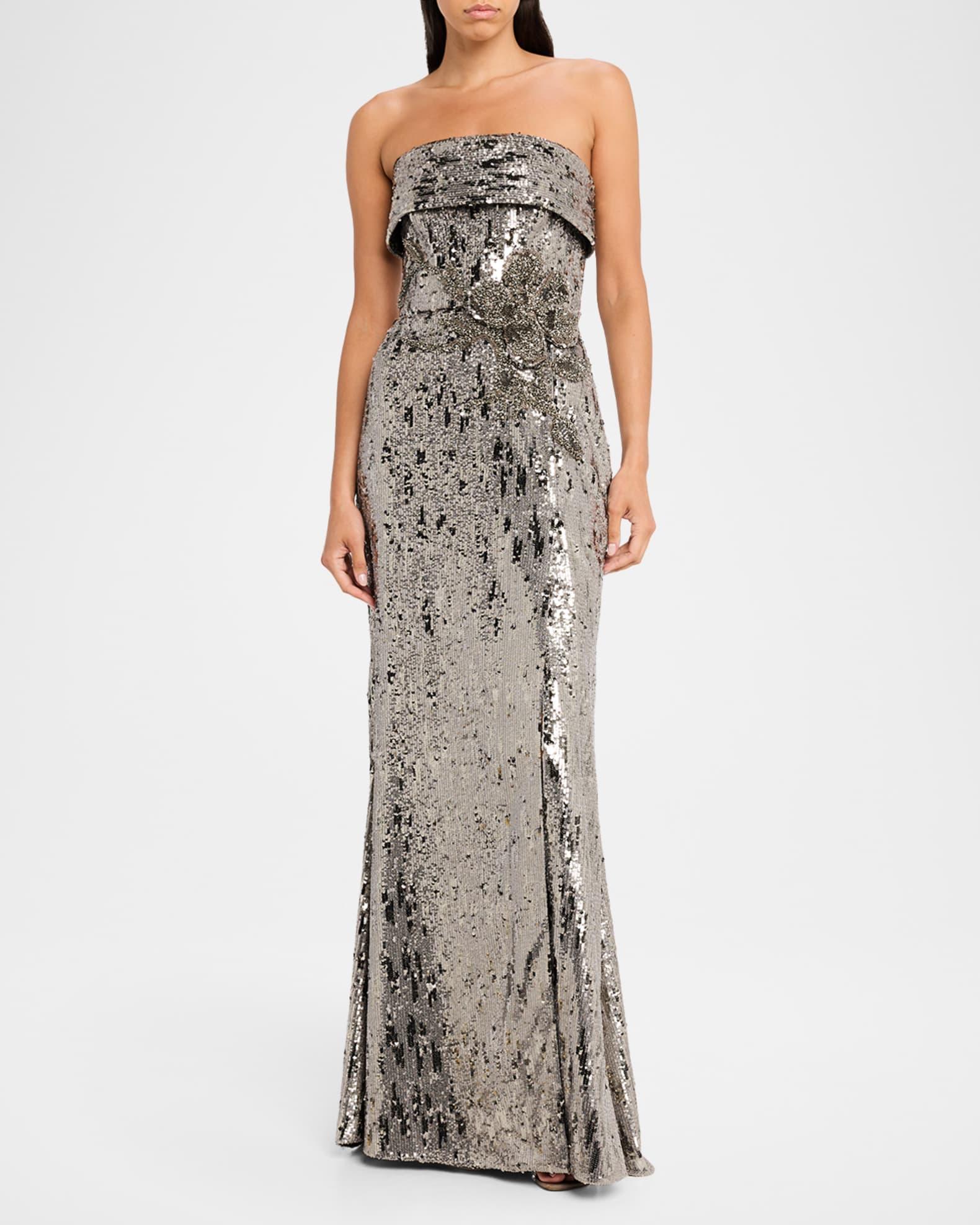 Sequined Strapless Trumpet Gown Product Image