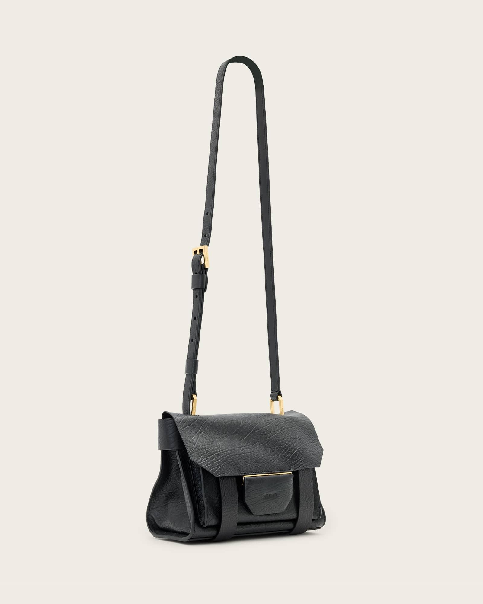 Ursa Mini Leather Crossbody Bag Black | ALLSAINTS US Product Image