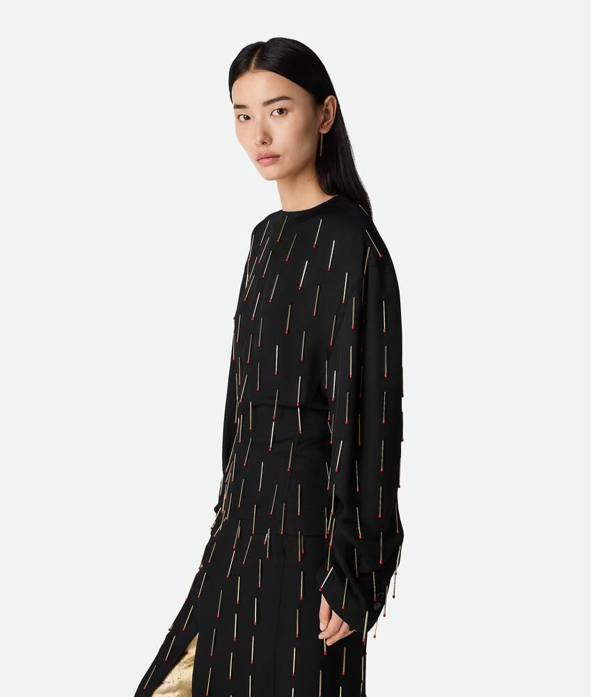 Women's Viscose Top With Matches in Black Product Image