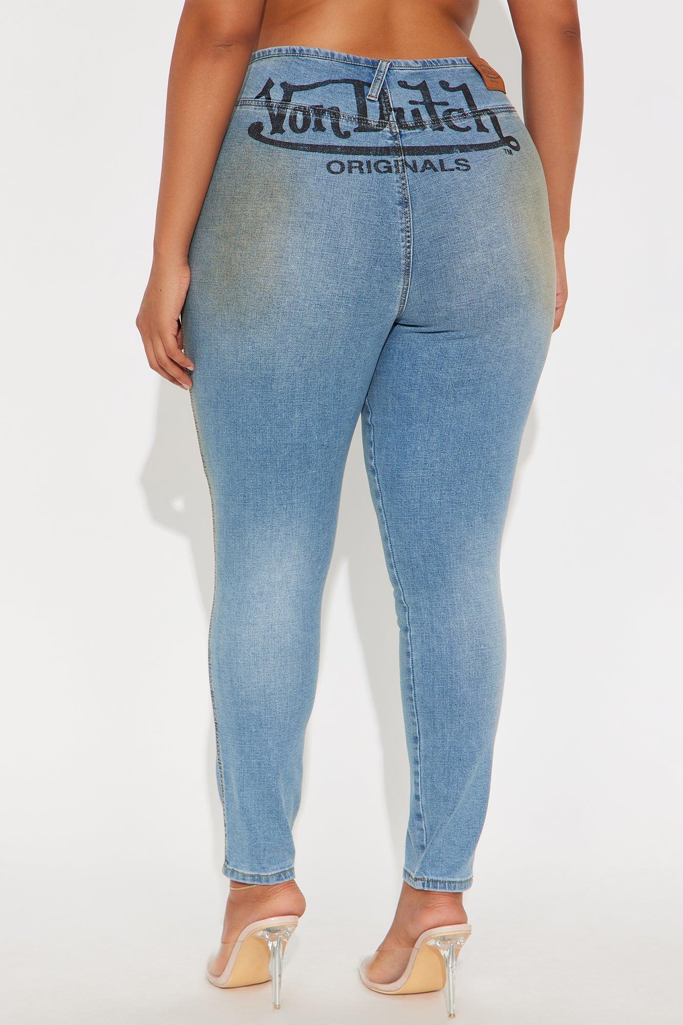 Von Dutch Low Rise Tinted Skinny Jeans - Light Wash Female Product Image