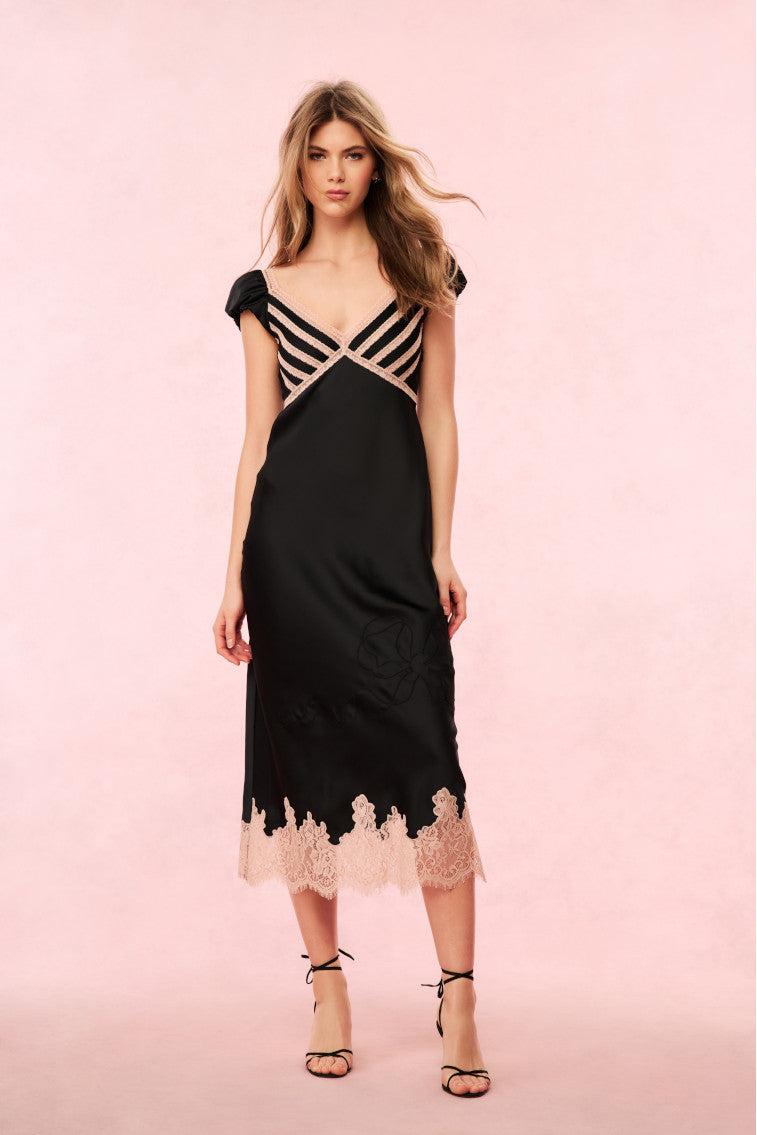Brinkley Satin Midi Dress Product Image