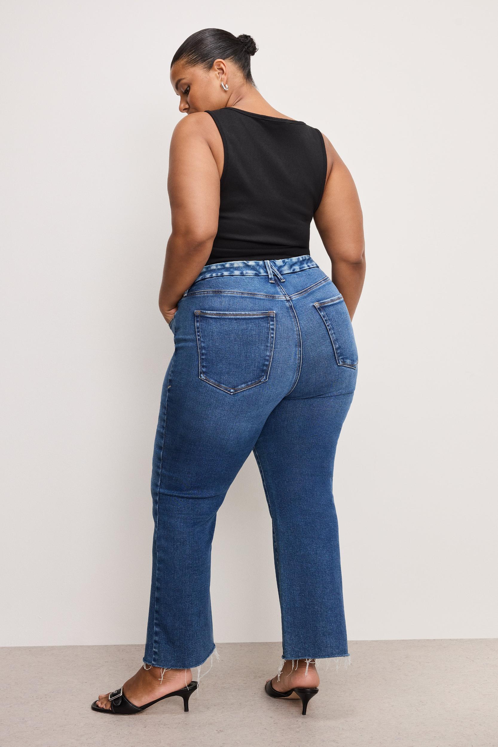 SOFT TECH GOOD LEGS CROPPED MINI BOOT JEANS | INDIGO818 Product Image