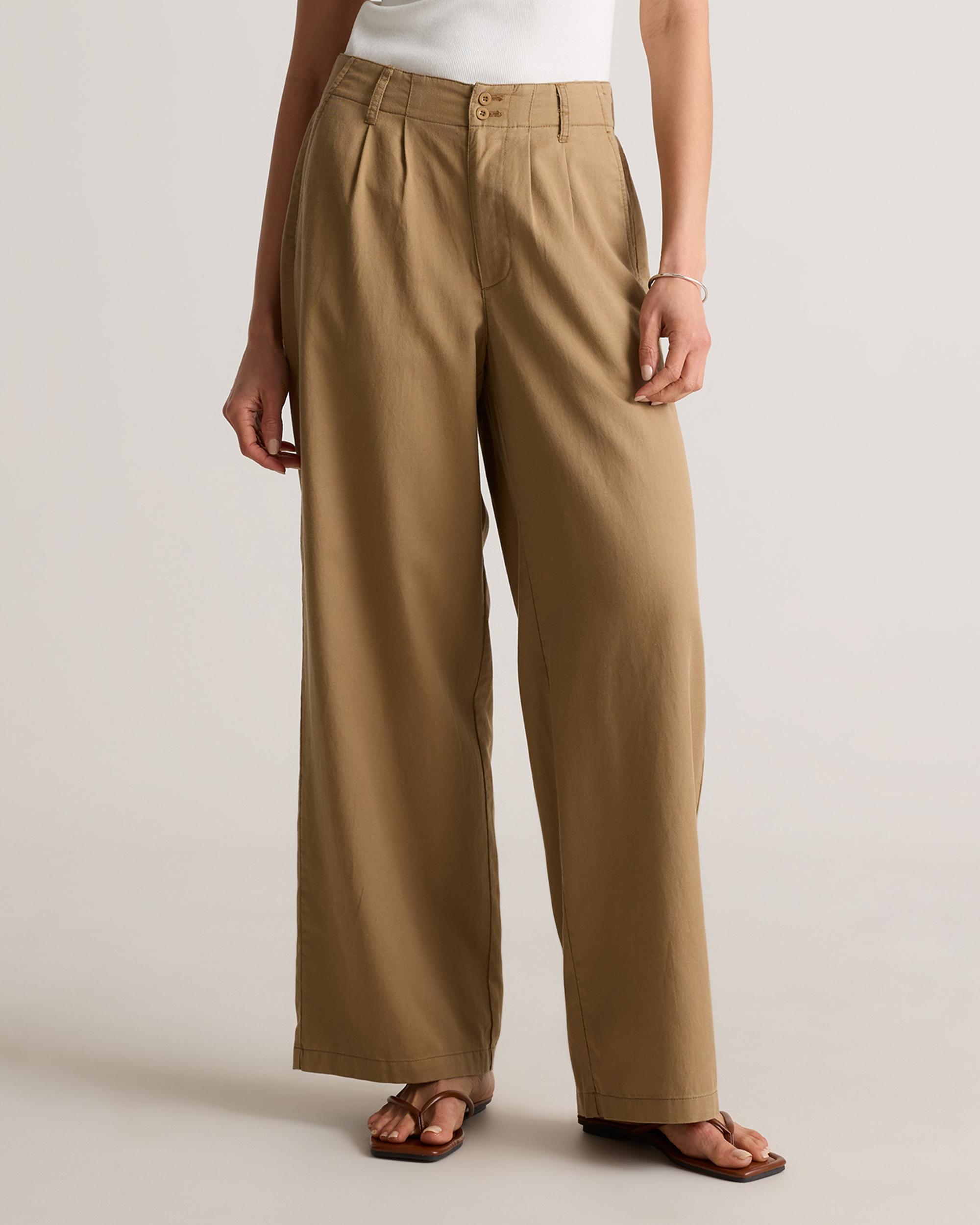 Quince | Women's Drapey Twill Pleated Trouser Tencel Product Image