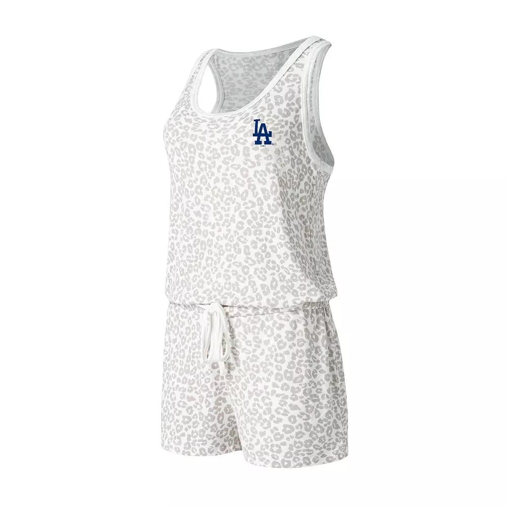 Women's Concepts Sport Cream Los Angeles Dodgers Montana Hacci Knit Romper,  Product Image