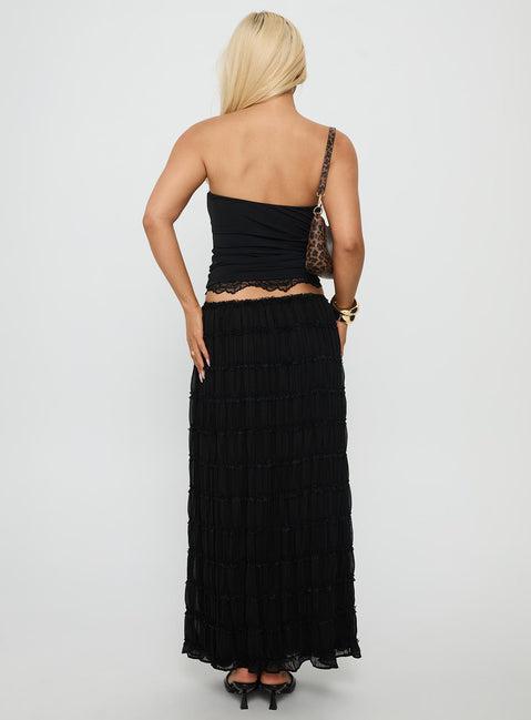 Estefania Maxi Skirt Black Product Image