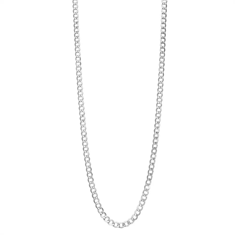 Jordan Blue 10k White Gold 4.4 mm Curb Chain Necklace, Women's, Size: 20" Product Image