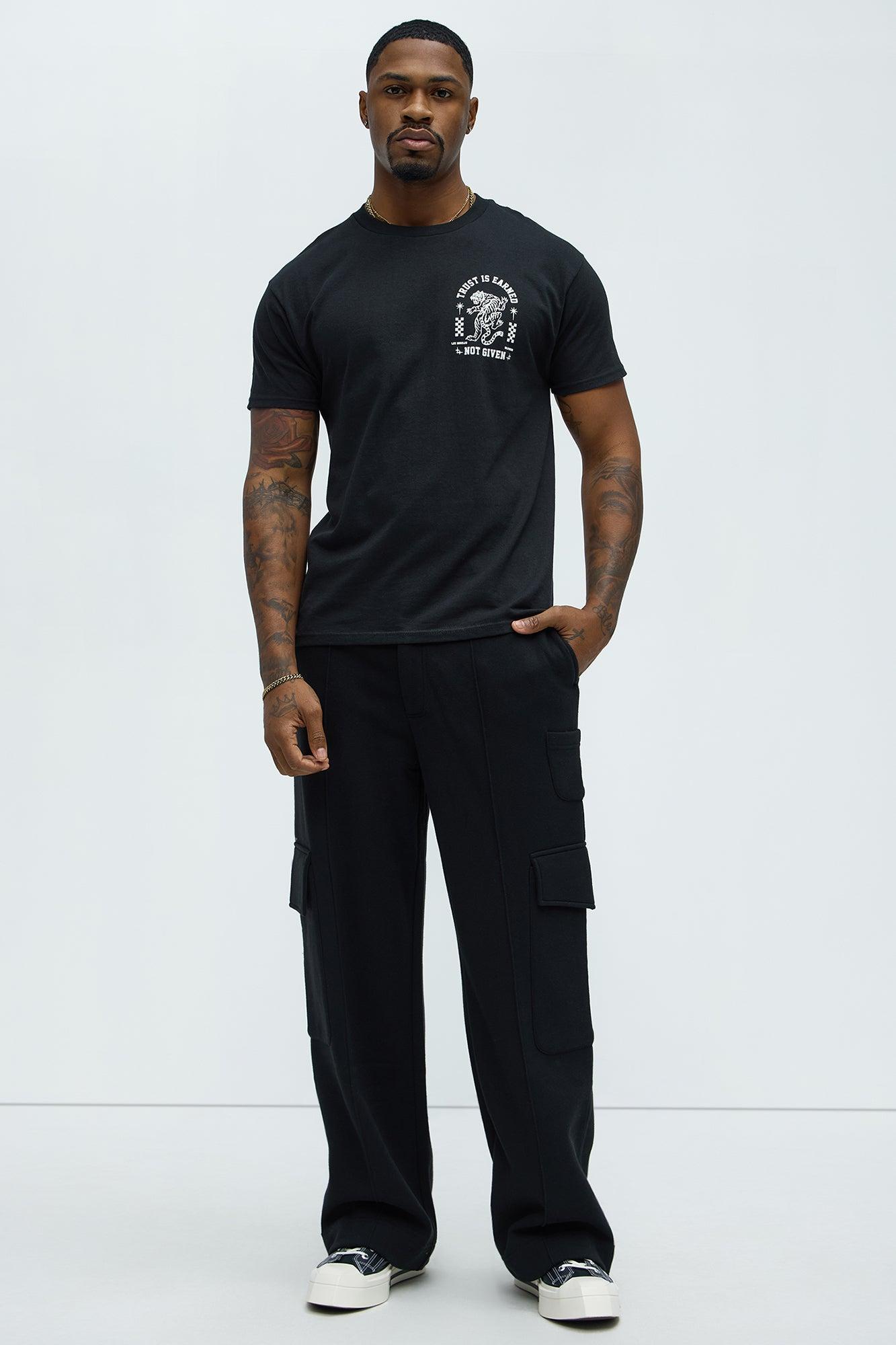 Tyson Baggy Cargo Sweatpants - Black Product Image