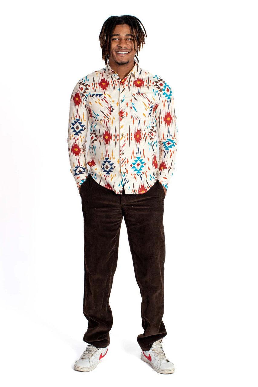 Ecru Southwest Flannel Shirt Product Image