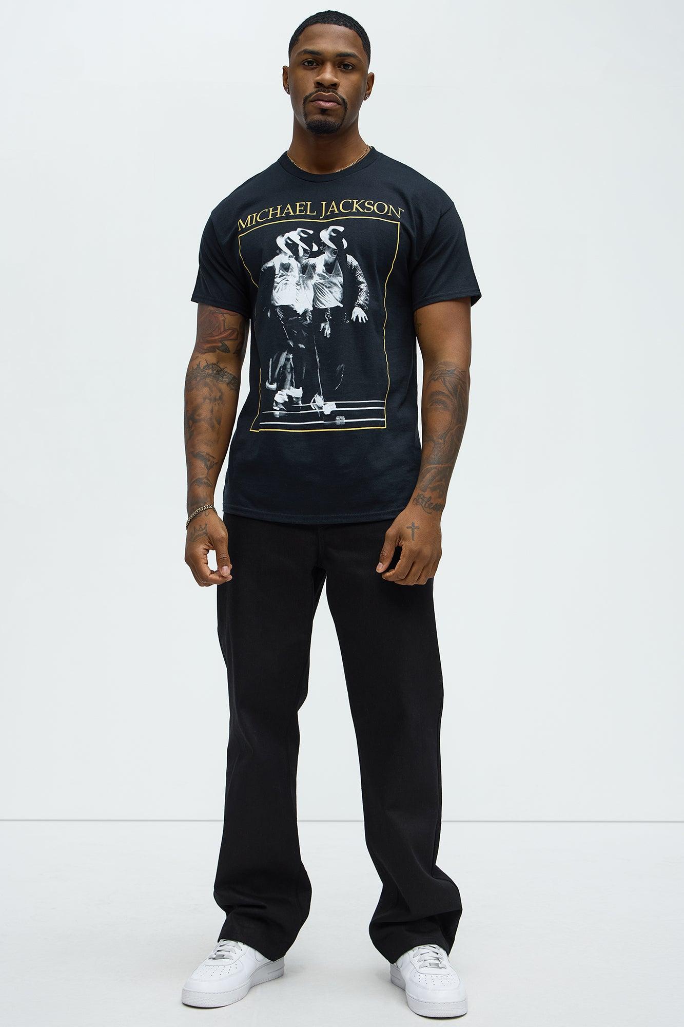 Michael Jackson Moonwalk Short Sleeve Tee - Black Product Image