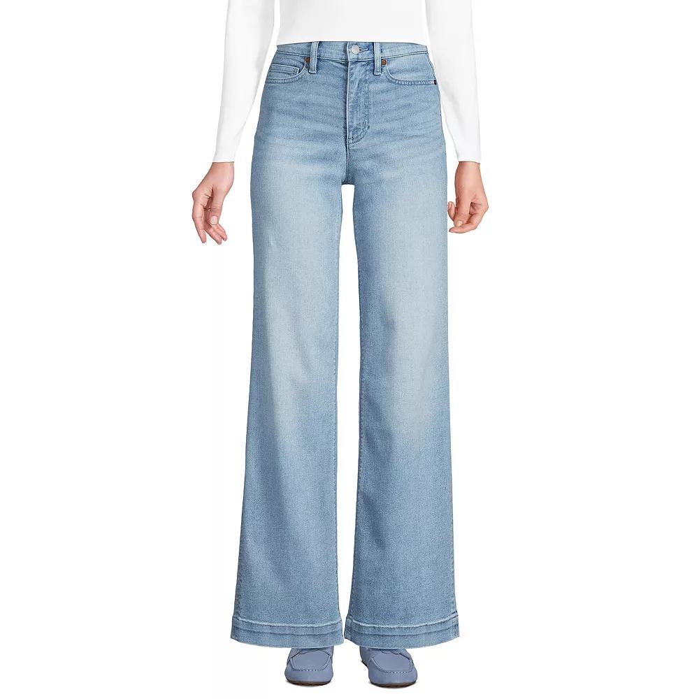 Women's Lands' End High-Rise Wide Leg Jeans,  Product Image