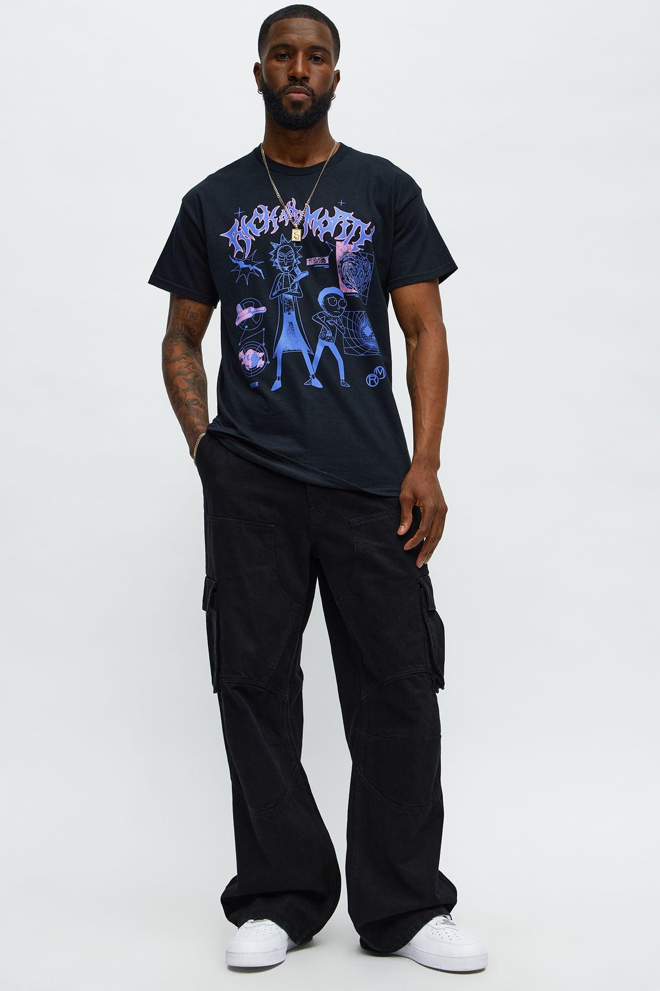 Rick And Morty Metal AF Short Sleeve Tee - Black Male Product Image