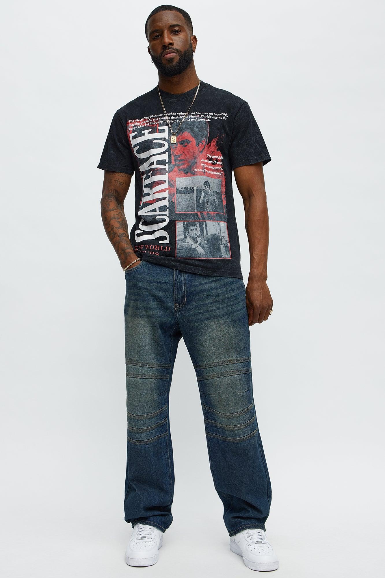 Scarface The World Is Yours Oversized Short Sleeve Tee - Black Male Product Image