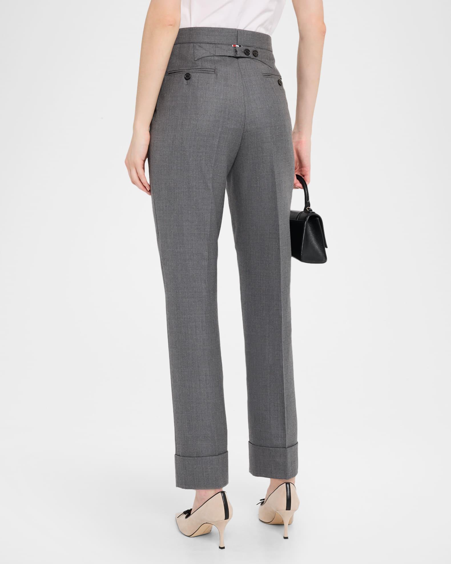 Backstrap Straight-Leg Crop Twill Trousers Product Image