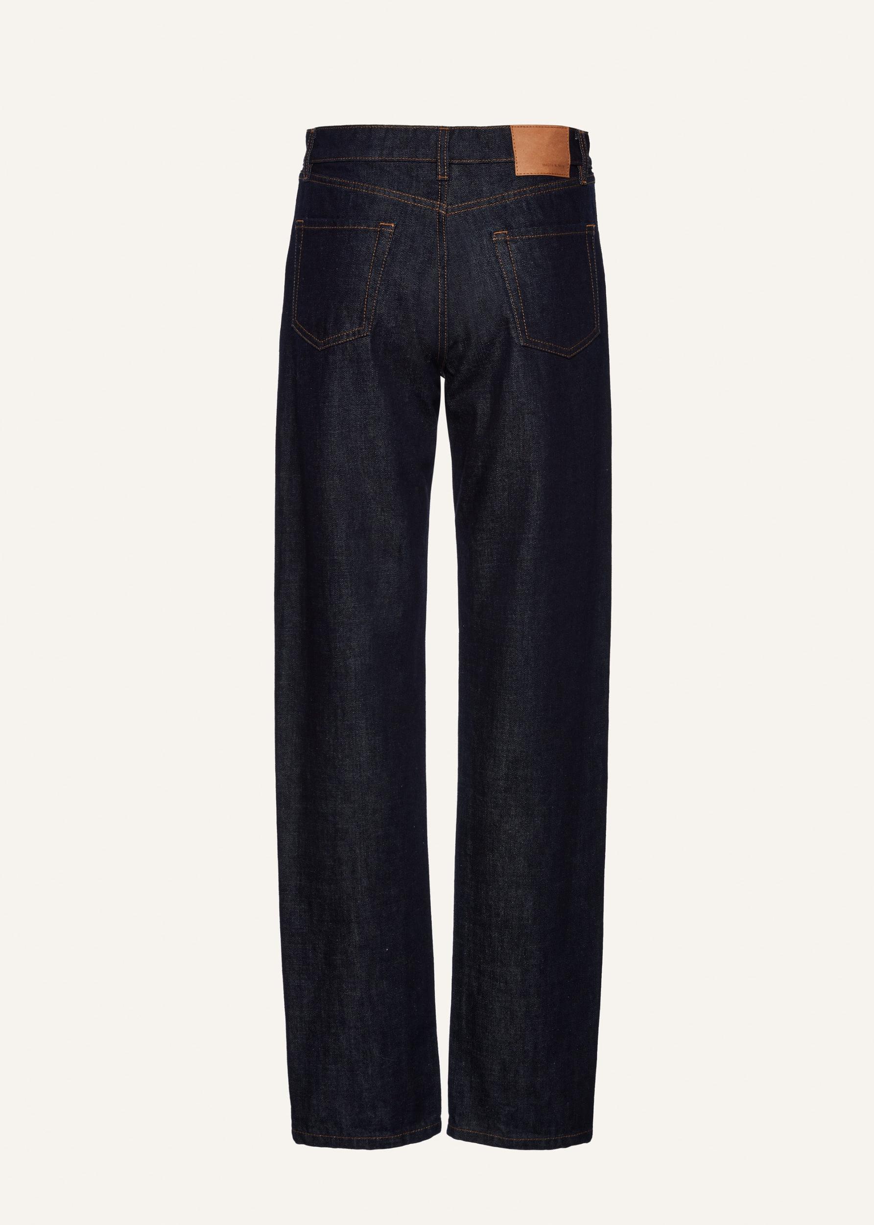 Low waist straight leg denim in navy Product Image