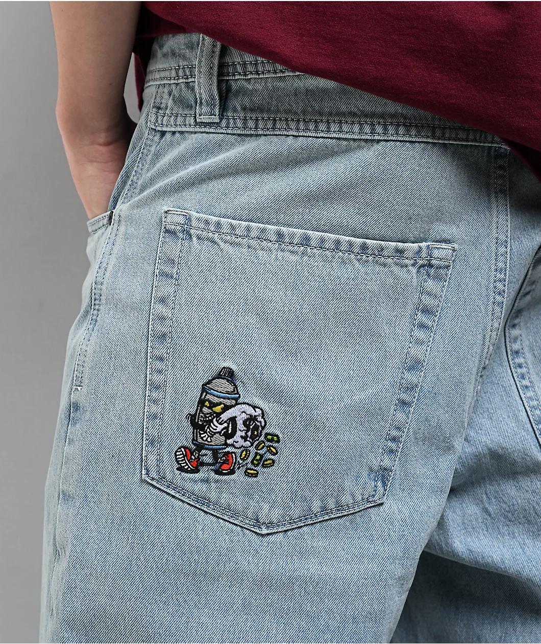 Empyre Burglar Colby Light Blue Loose Fit Skate Jeans Product Image