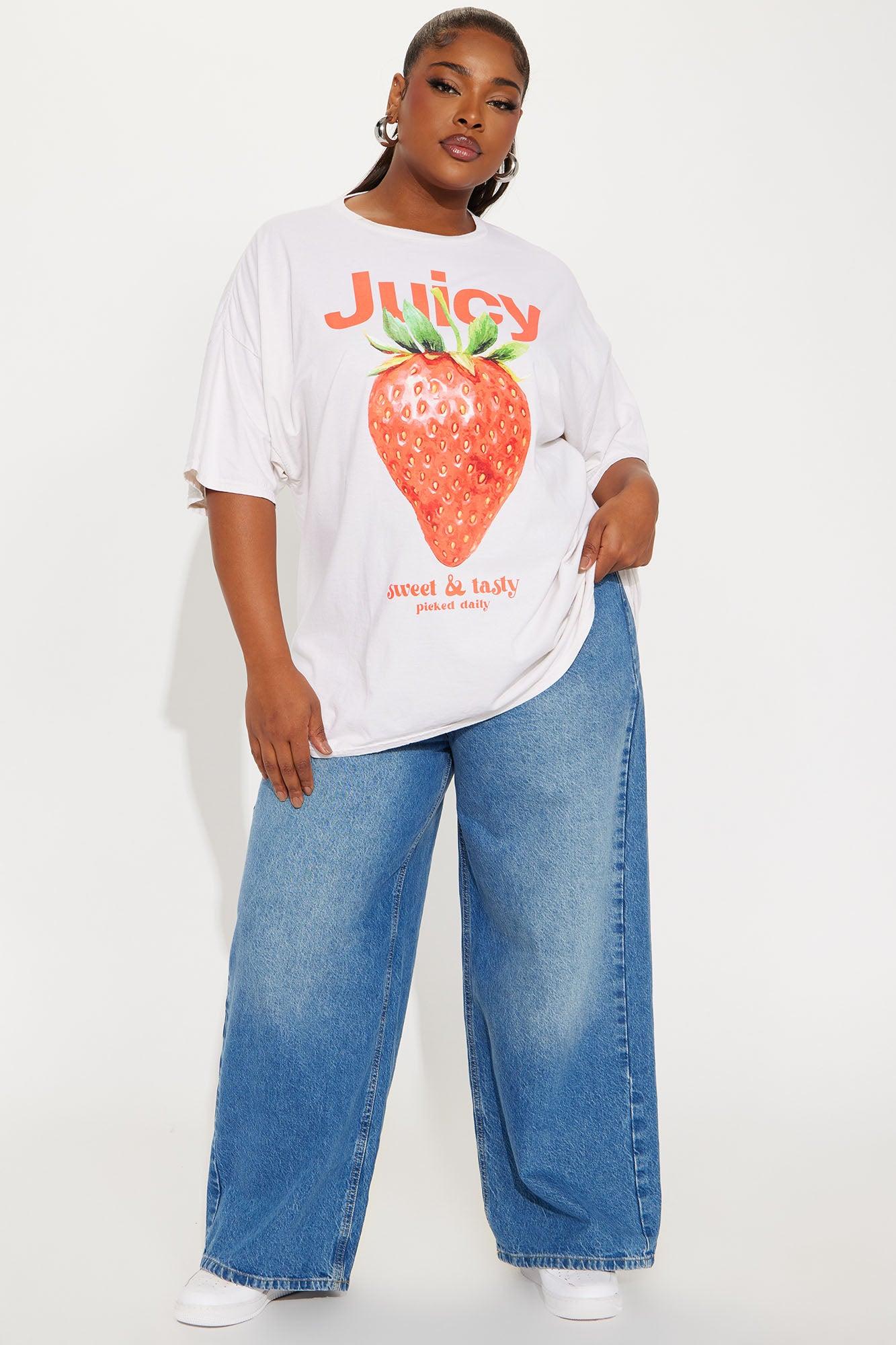 Juicy Summer Oversized Washed Tee - White Product Image