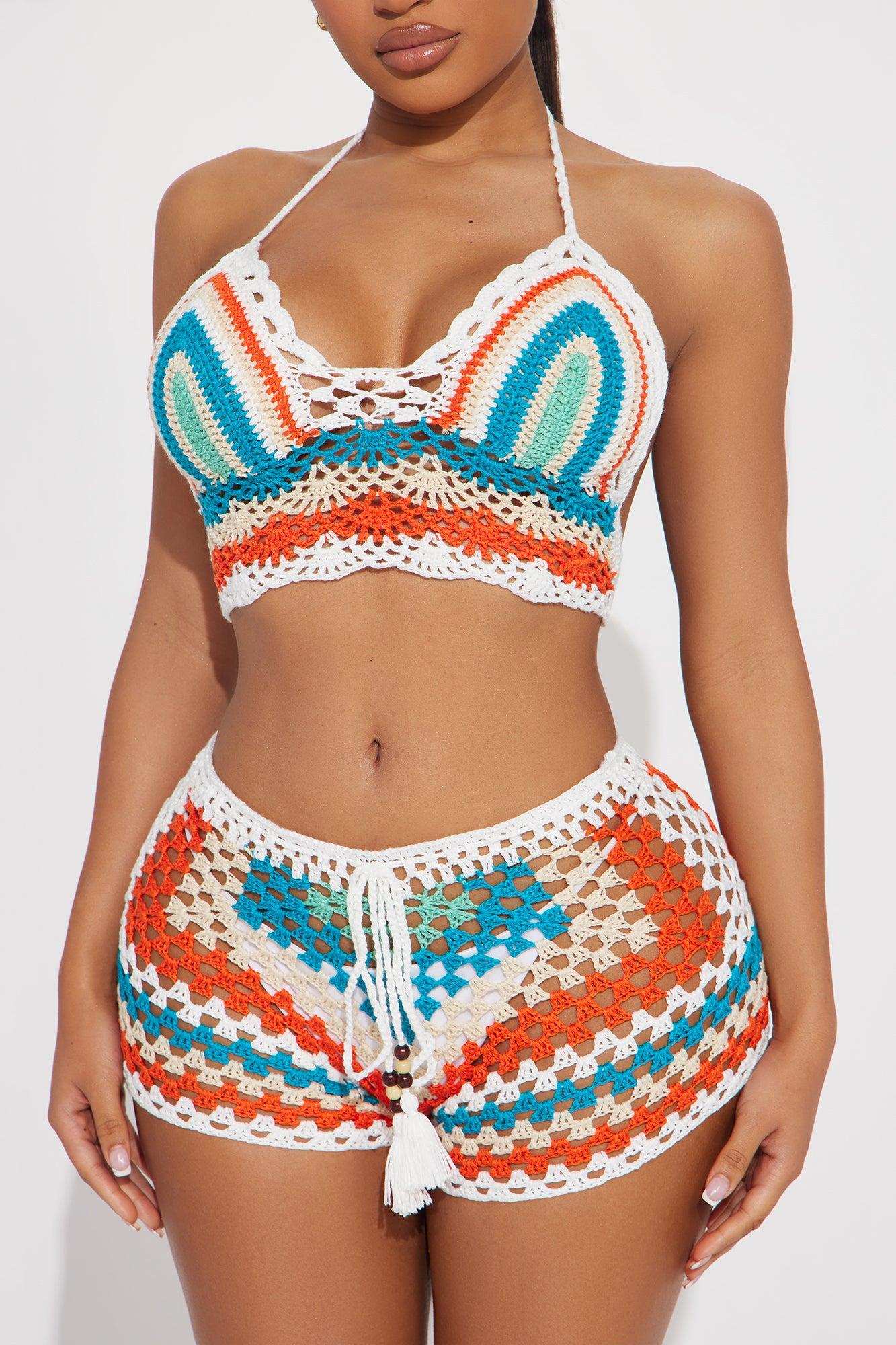 Summer Crushing Crochet 2 Piece Sunsuit - Orange/combo Product Image