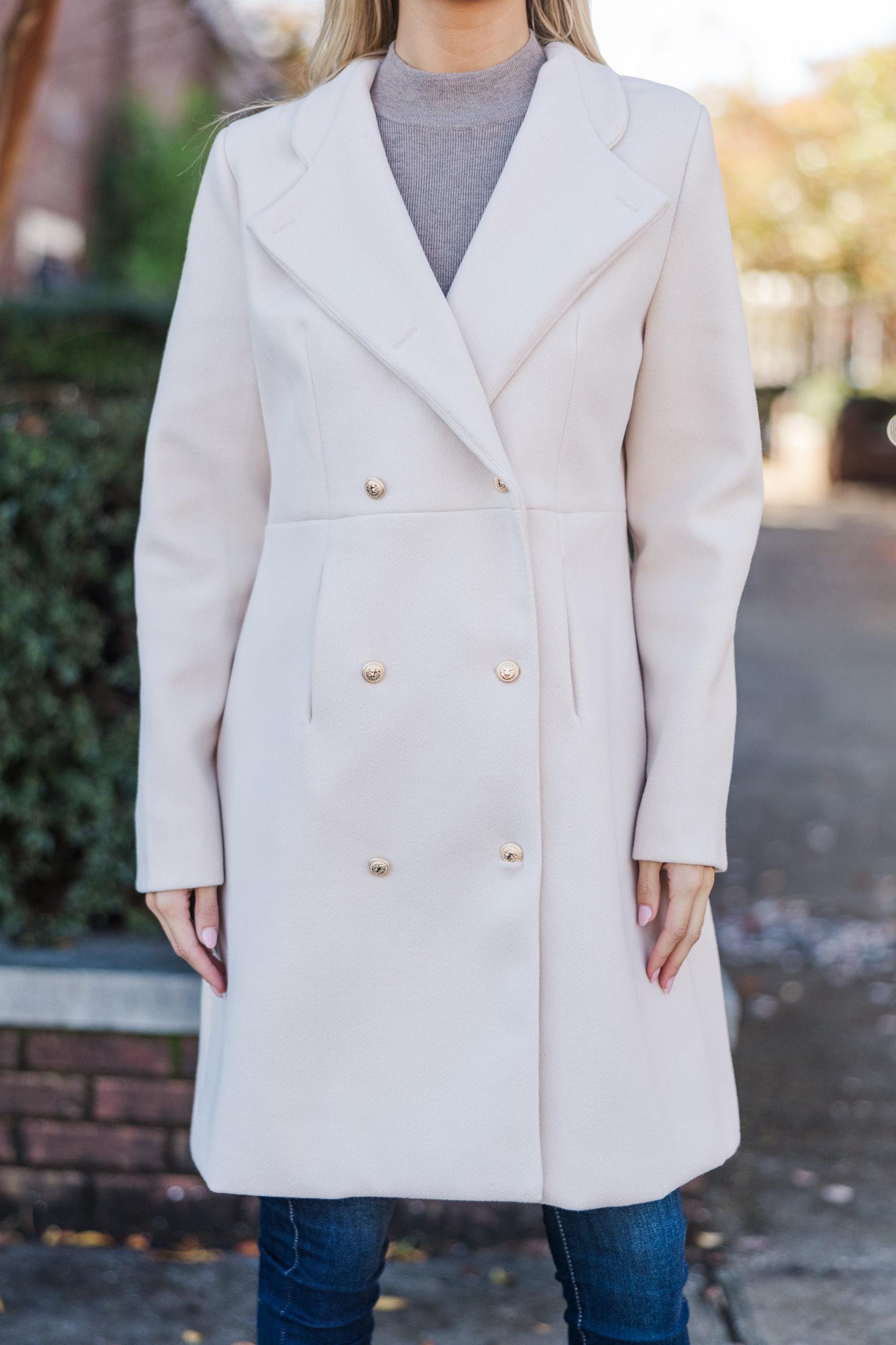 City Streets Oatmeal Brown Coat Female Product Image