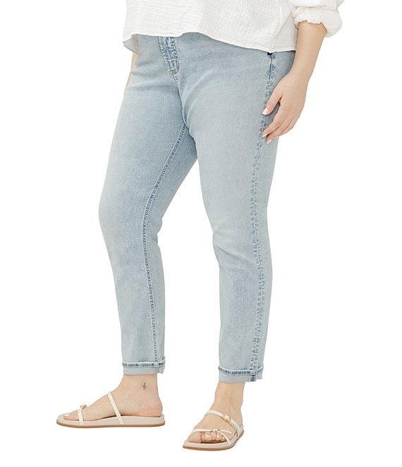 Silver Jeans Co. Plus Size Stretch Mid-Rise Girlfriend Skinny Jeans Product Image