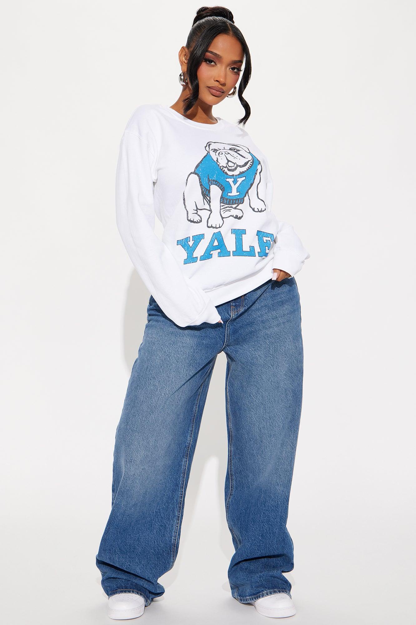 Yale Bulldogs Crew Neck Sweatshirt - White Product Image